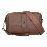 Borsa a tracolla da uomo 100% pelle PU PCL3049-BROWN Northampton Polo Club