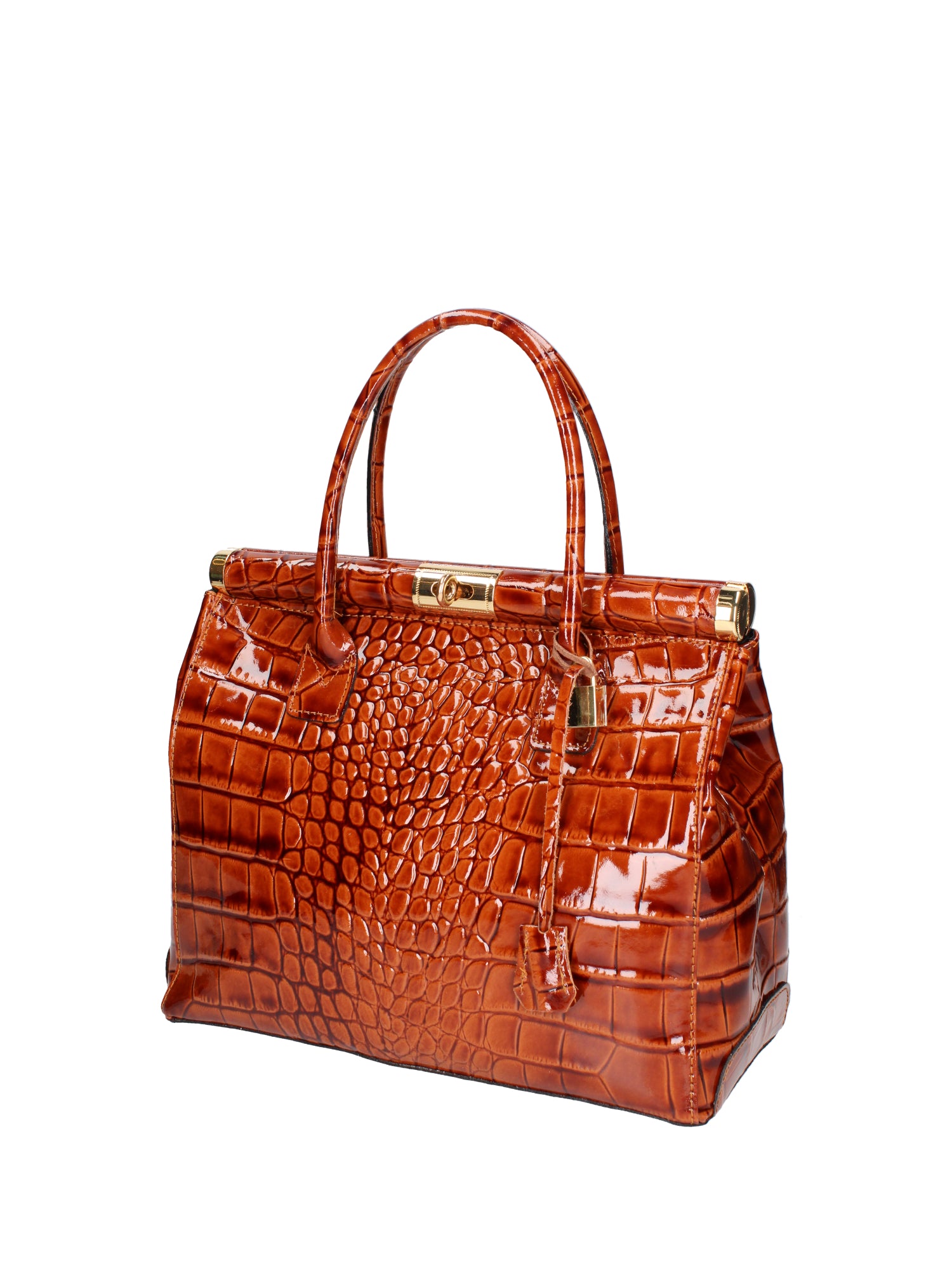 Delfina Borsa a mano da donna Vera pelle 7742-C17 CUOIO COGNAC Gave Lux