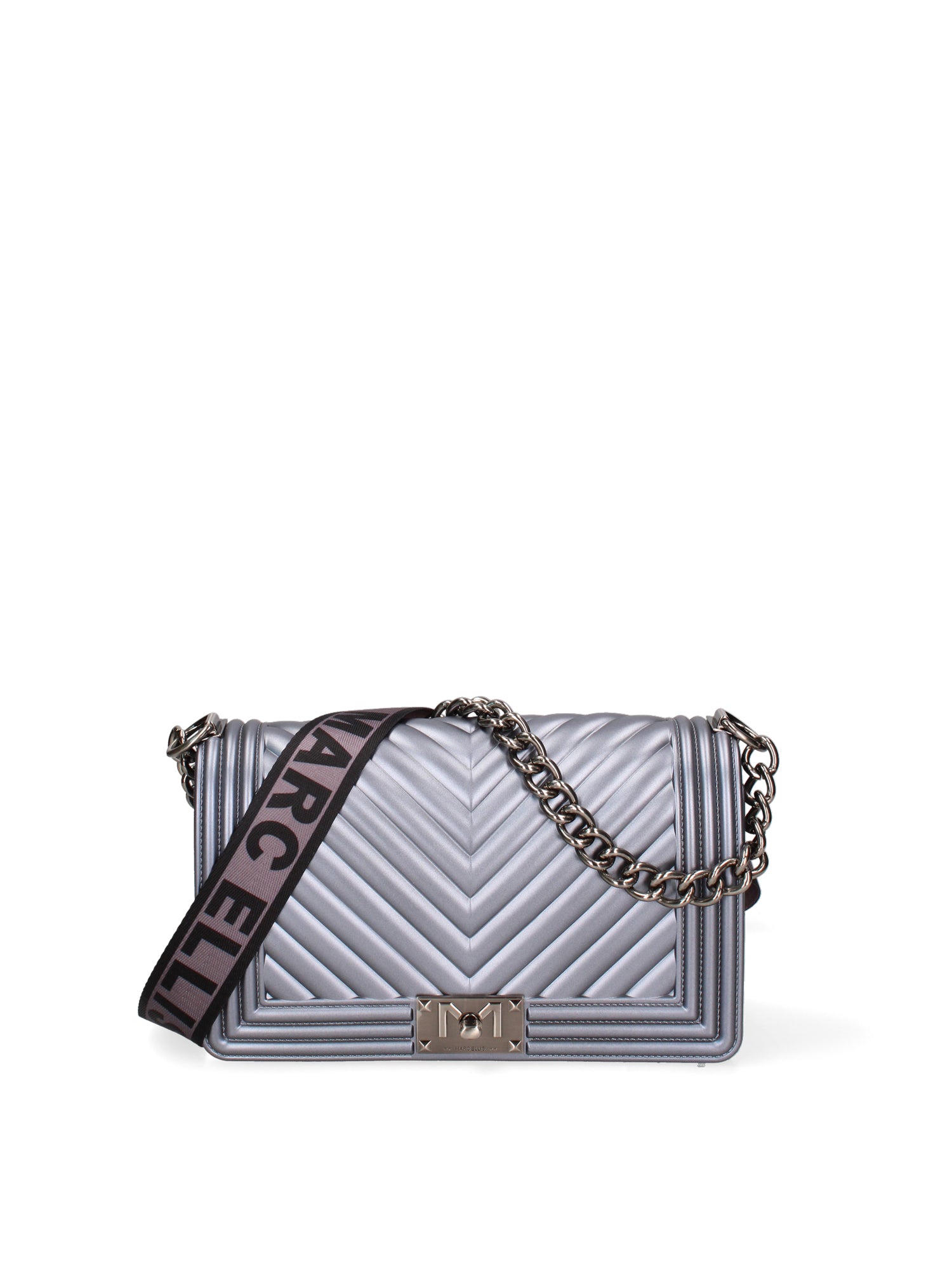 Borsa a mano da donna 100% Pvc FLAT-M 24-GUN METAL - BRUSH CDF Marc Ellis