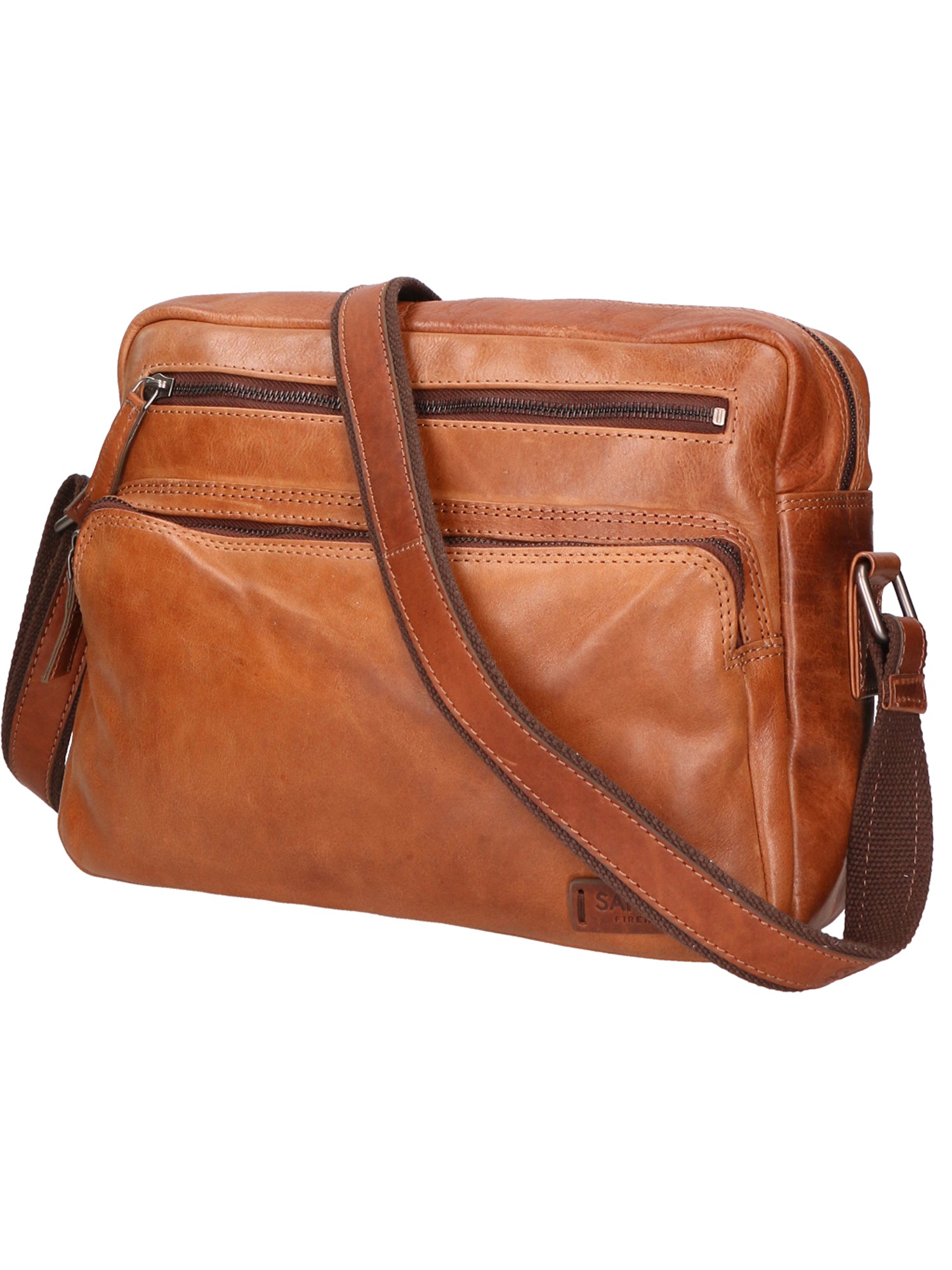 Borsa a tracolla unisex in vera pelle 100% pelle di vacchetta SN5862747-TAN Santini Firenze
