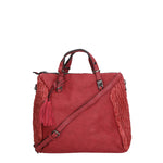 Zaffira Borsa a spalla da donna Misto nylon e pelle LK0264-BORDEAUX Gave Lux