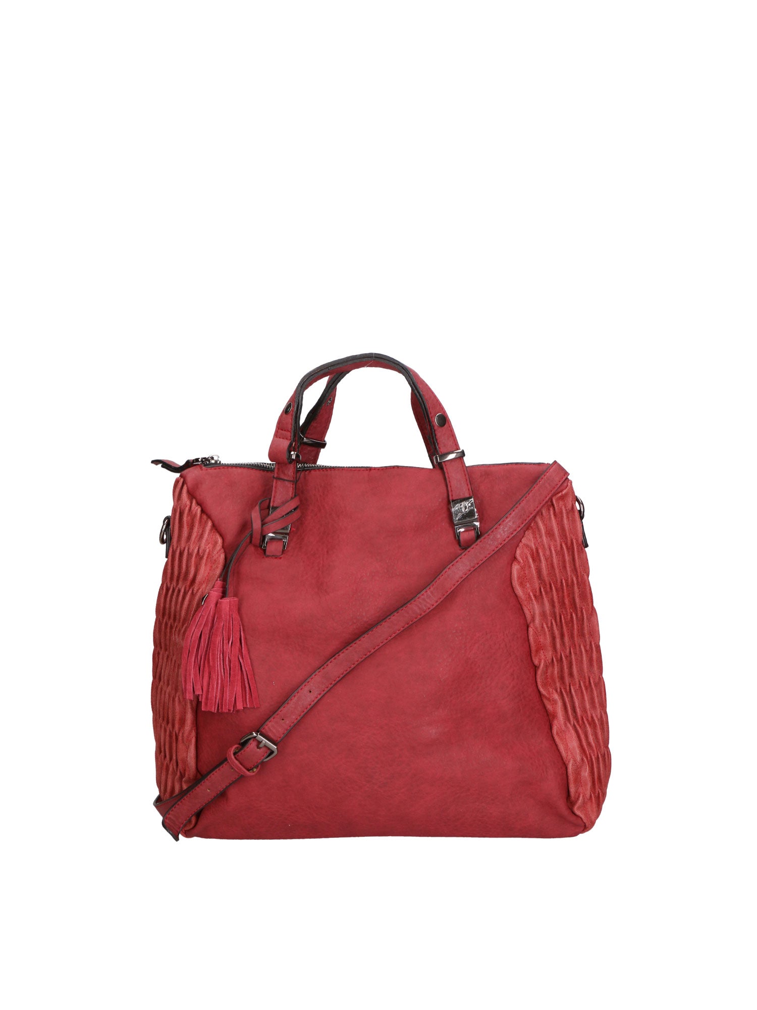 Zaffira Borsa a spalla da donna Misto nylon e pelle LK0264-BORDEAUX Gave Lux