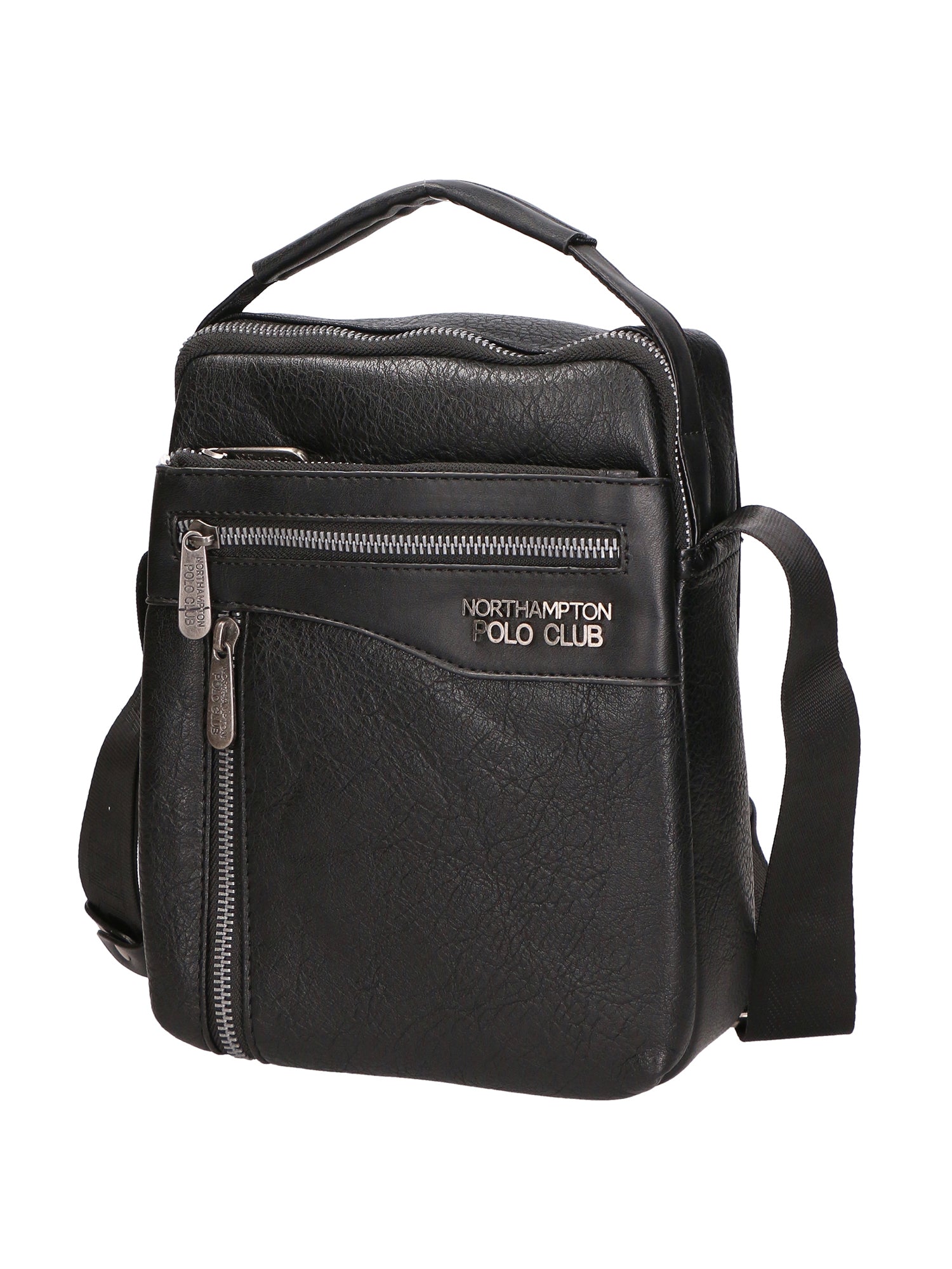 Borsa a tracolla uomo in pelle PU Casual PCL3004-BLACK Northampton Polo Club