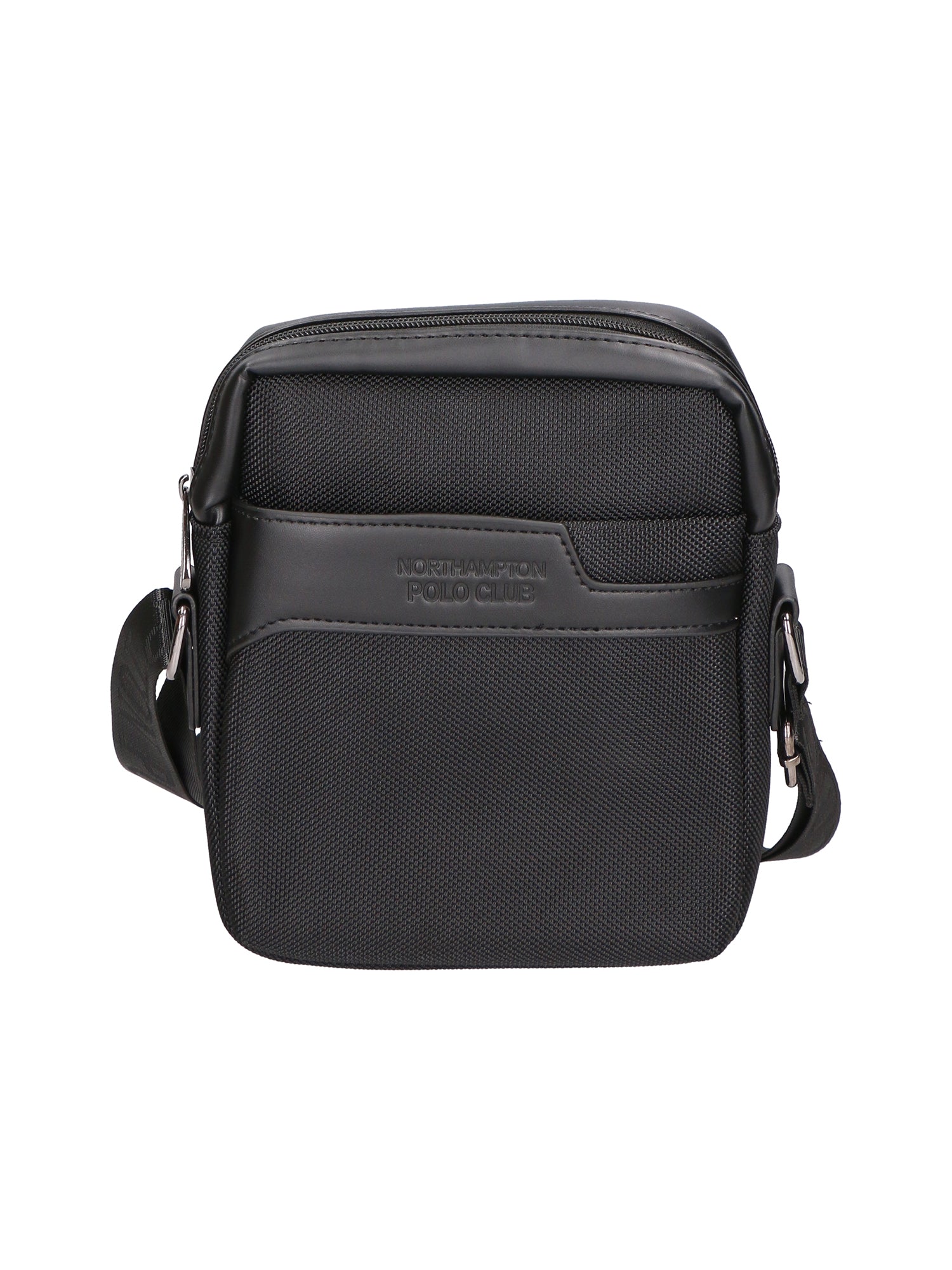 Borsa a tracolla uomo Pelle PU e Tessuto PCL3061-BLACK Northampton Polo Club