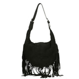 Zefira Borsa a spalla da donna Pelle Scamosciata 8630-NERO BLACK Gave Lux