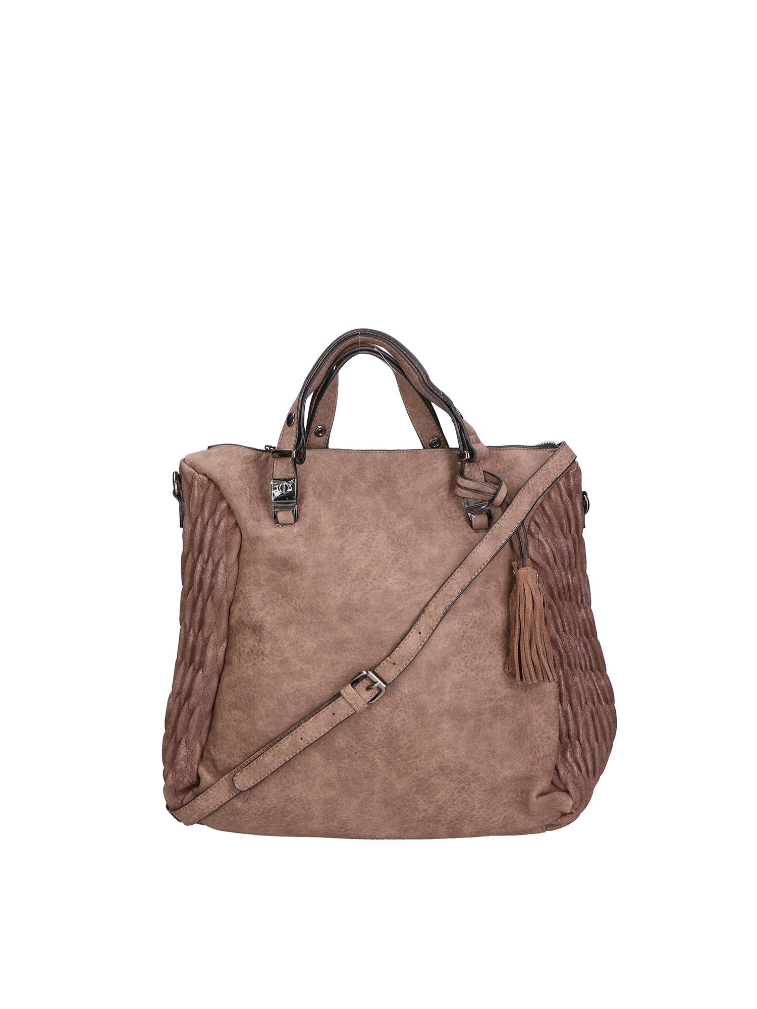 Zaffira Borsa a spalla da donna Misto nylon e pelle LK0264-FANGO Gave Lux