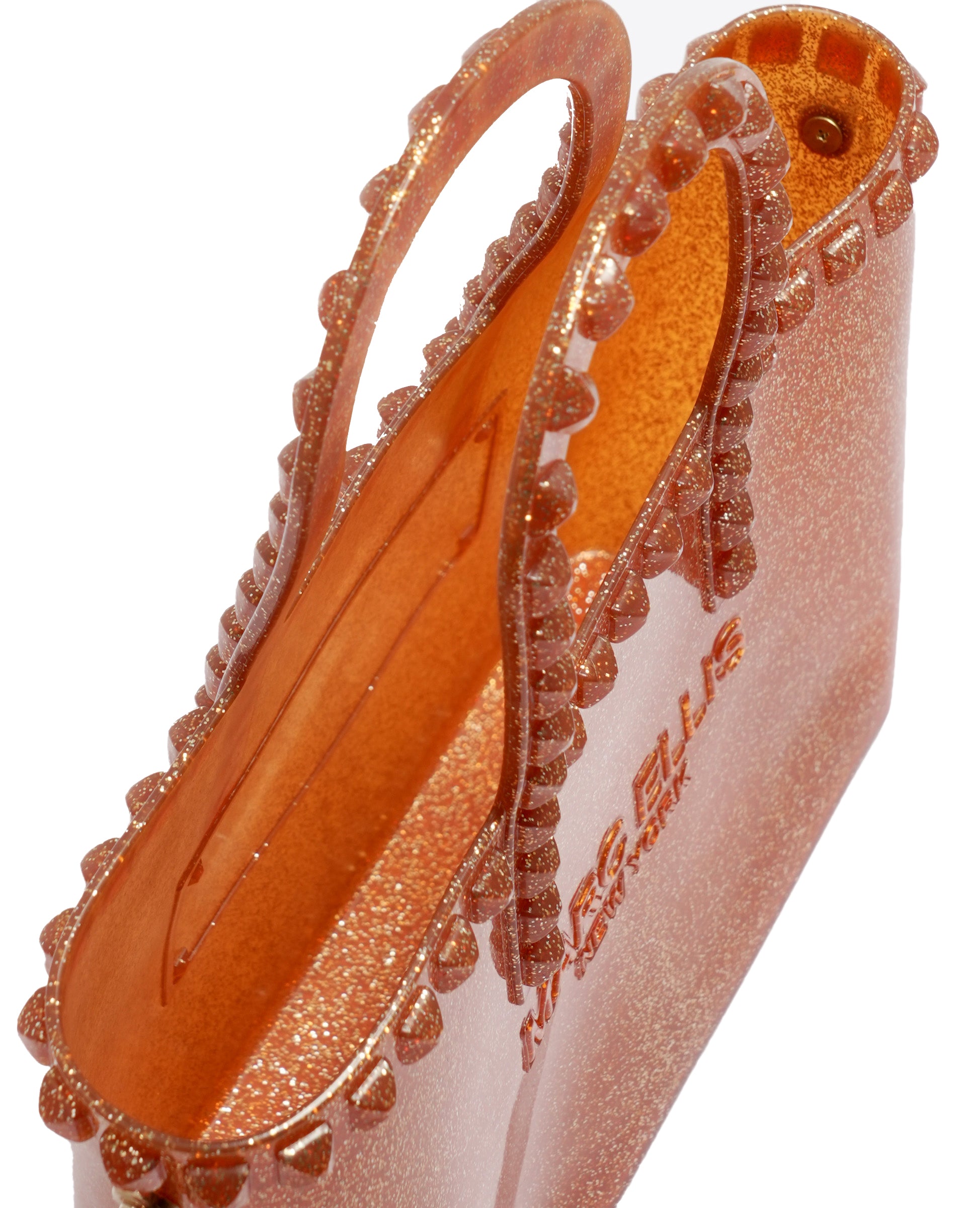 Borsa a mano da donna 100% Pvc FLAT GLAS S-CARAMELLO STRASS Marc Ellis