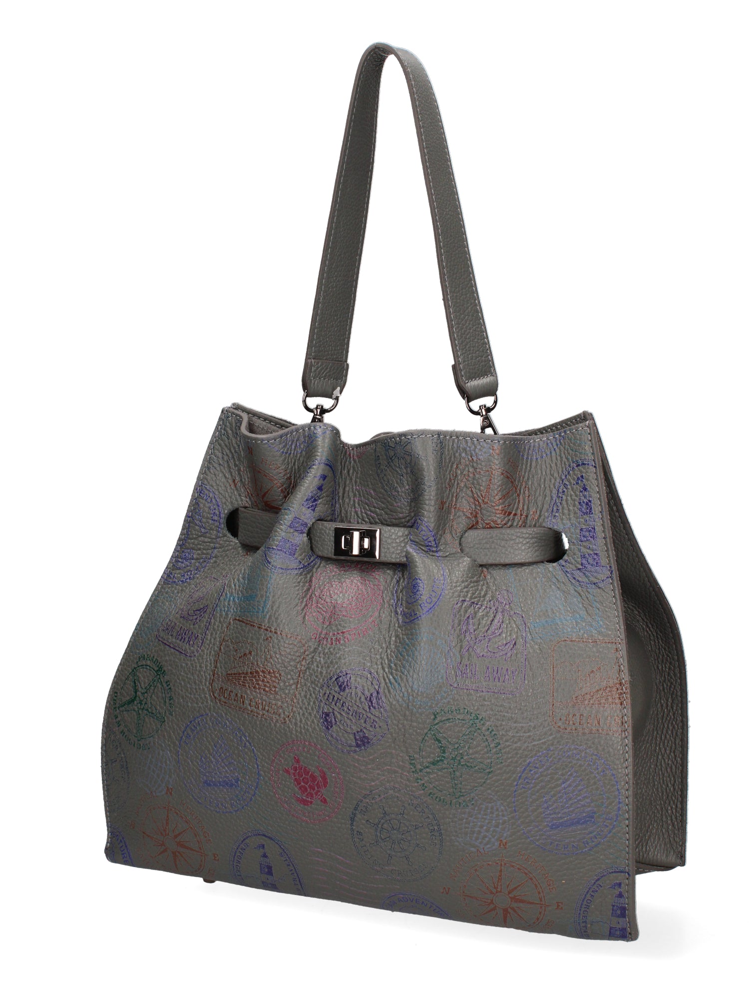 Voyageuse Borsa a mano da donna Vera pelle 564137-GRIGIO Gave Lux