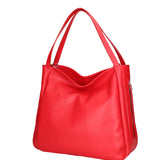 Borsa a spalla da donna Misto pelle e tessuto 07155-D58 ROSSO FUOCO Roberta Rossi