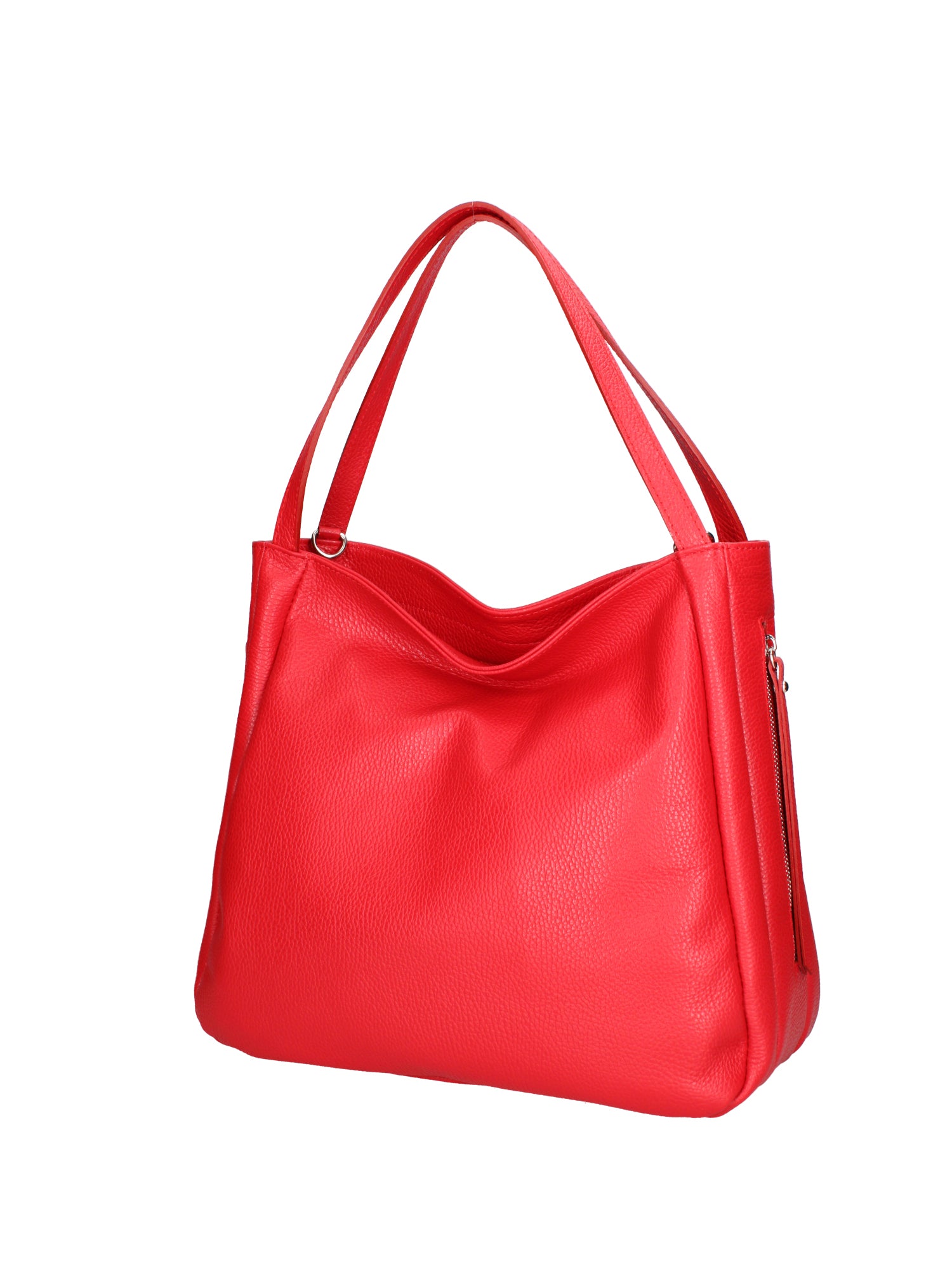 Borsa a spalla da donna Misto pelle e tessuto 07155-D58 ROSSO FUOCO Roberta Rossi