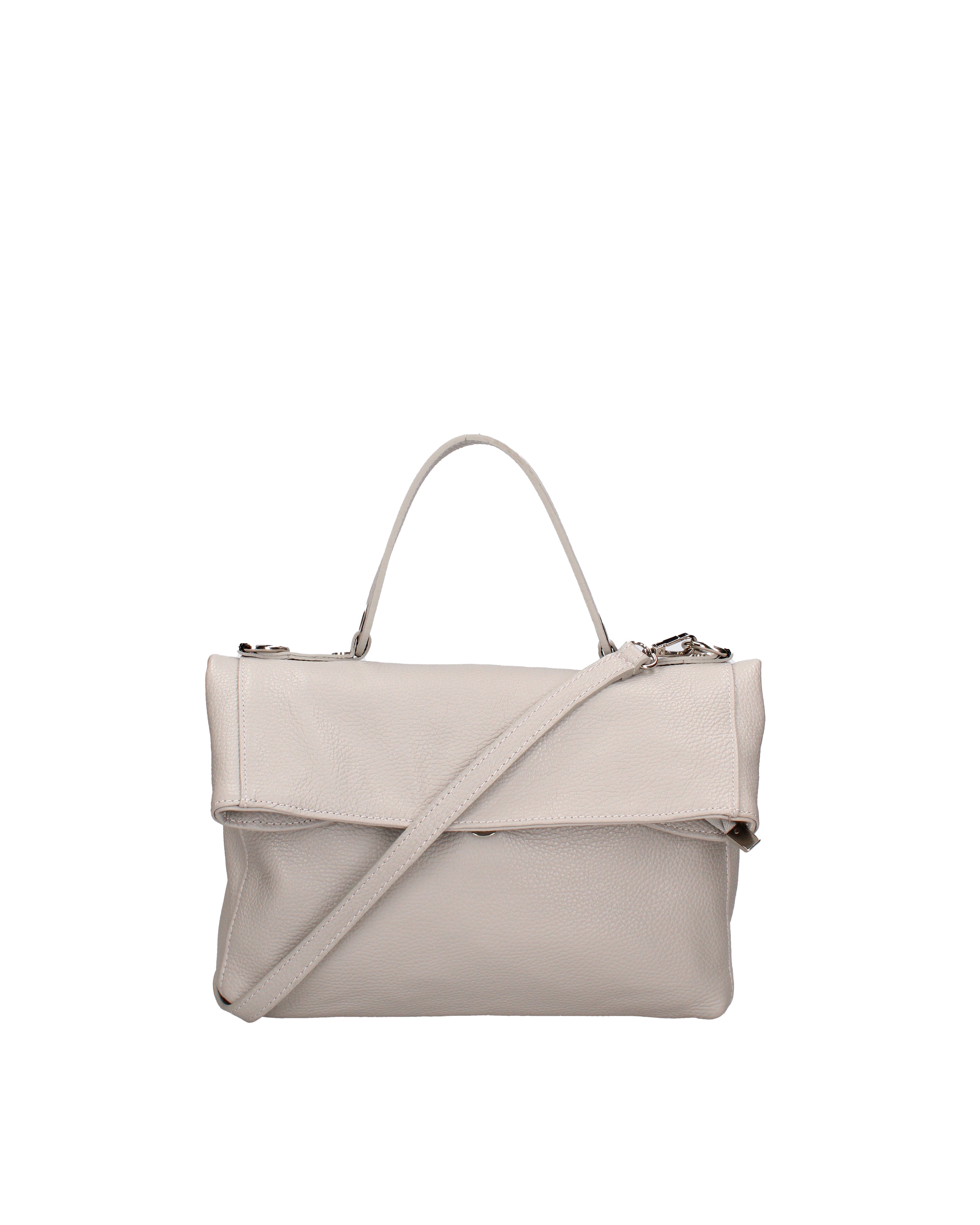 Borsa a spalla da donna Vera pelle 07159-D86 GRIGIO PERLA Viola Castellani