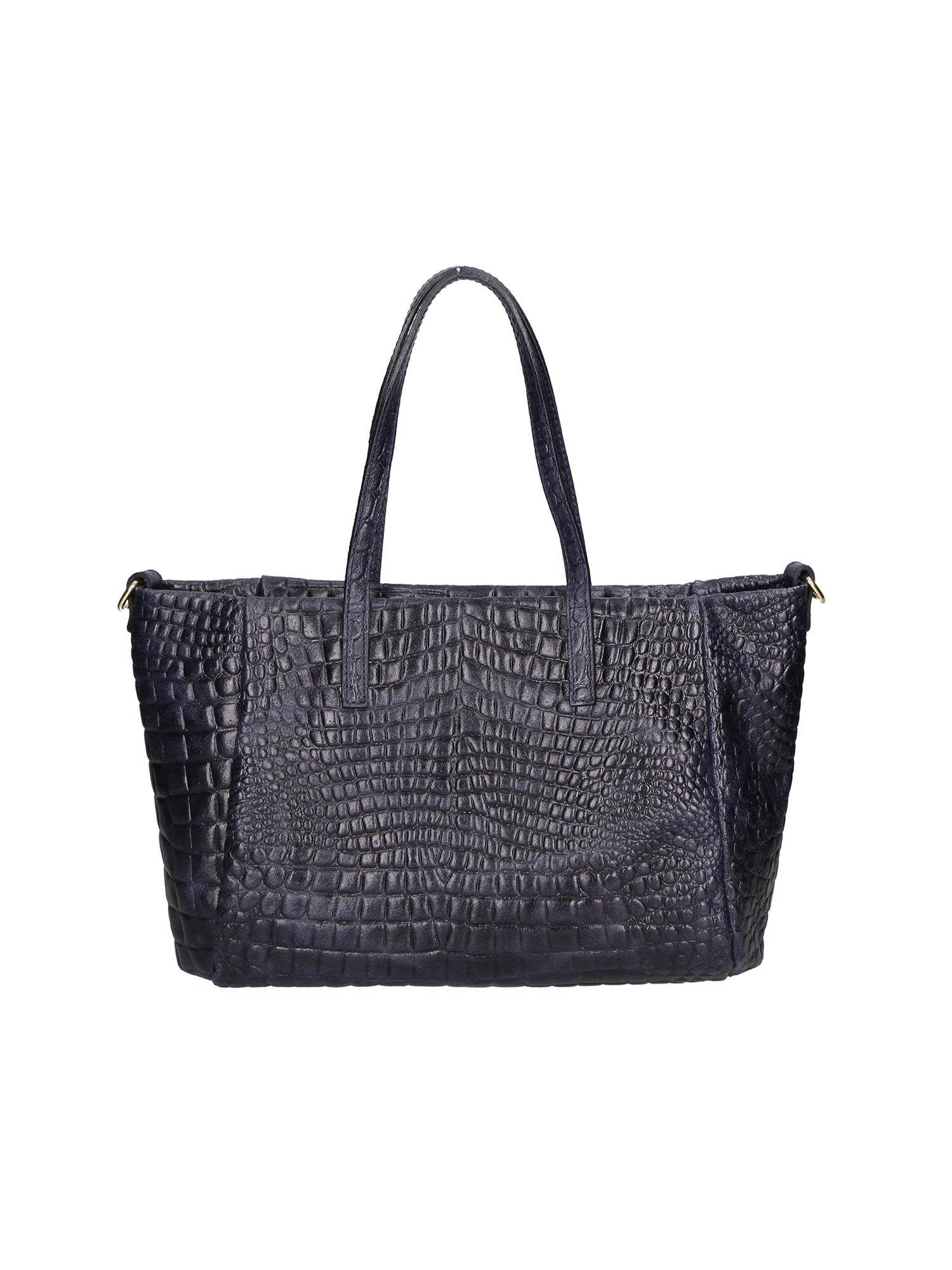 Lorella Borsa a spalla da donna Vera pelle croco 06499-013 BLU NAVY Gave Lux