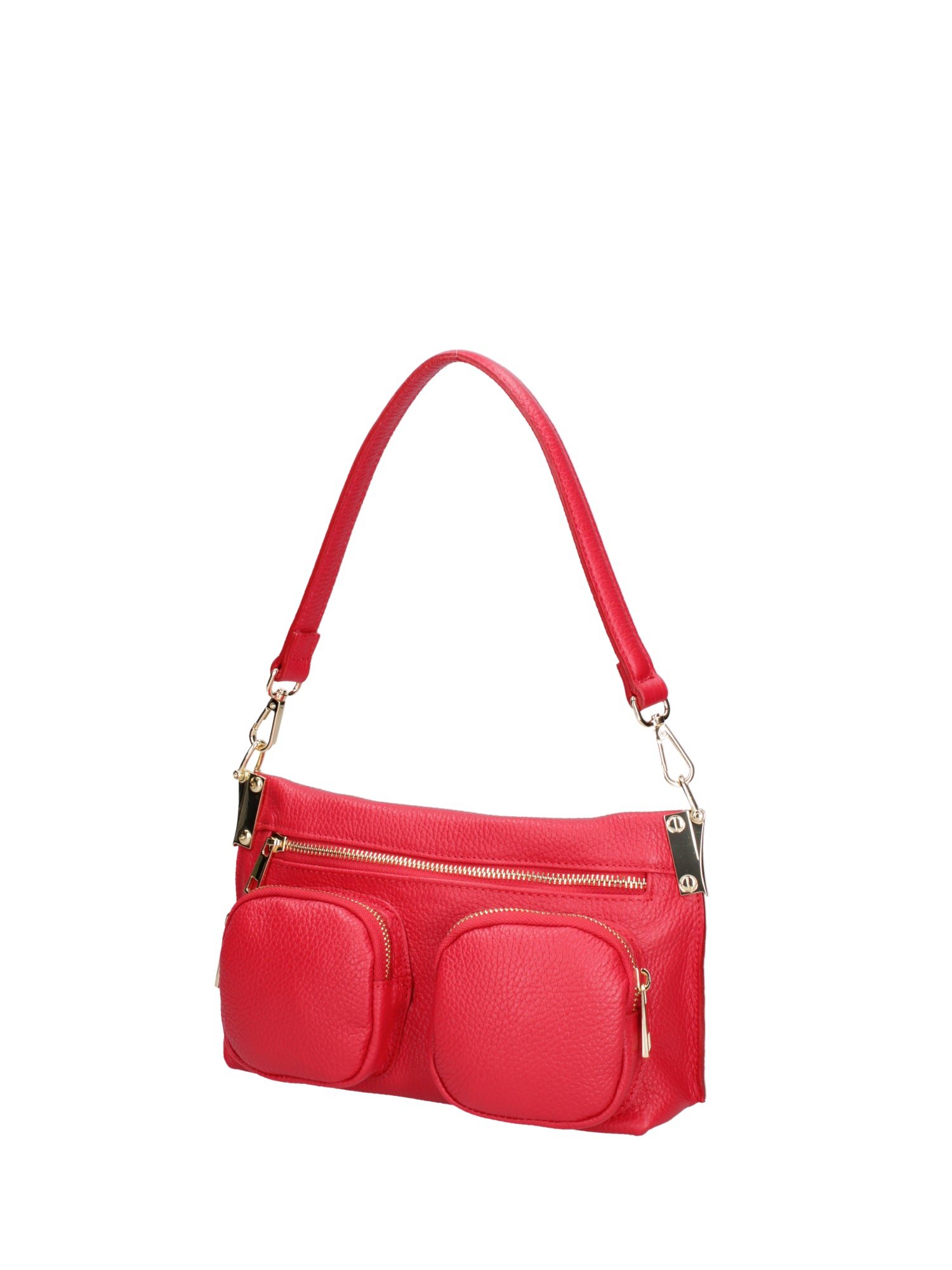 Borsa a spalla da donna Vera pelle 07147-D58 ROSSO FUOCO Roberta Rossi