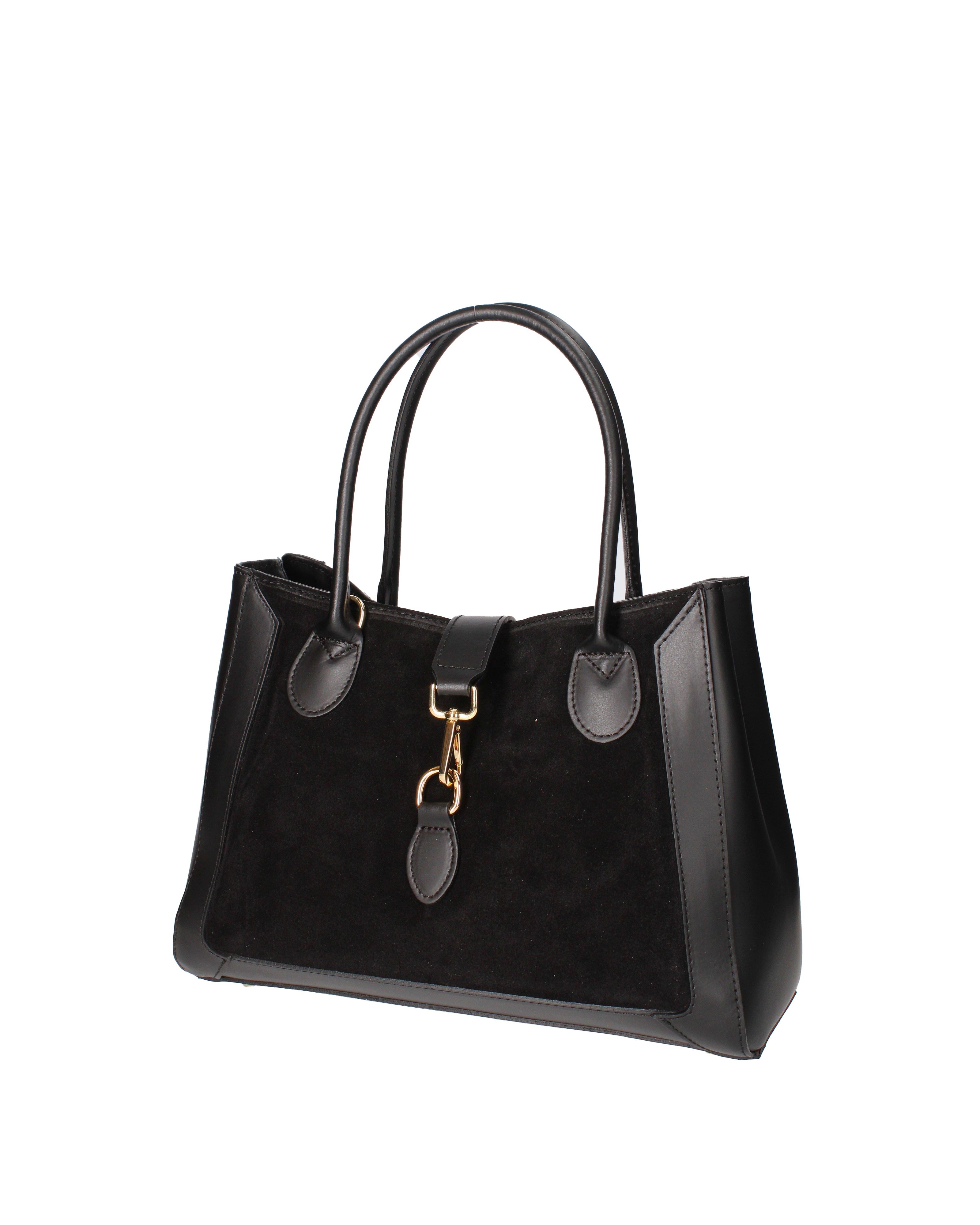 Jordana Borsa a mano da donna Vera pelle e suede 07150-NERO Viola Castellani