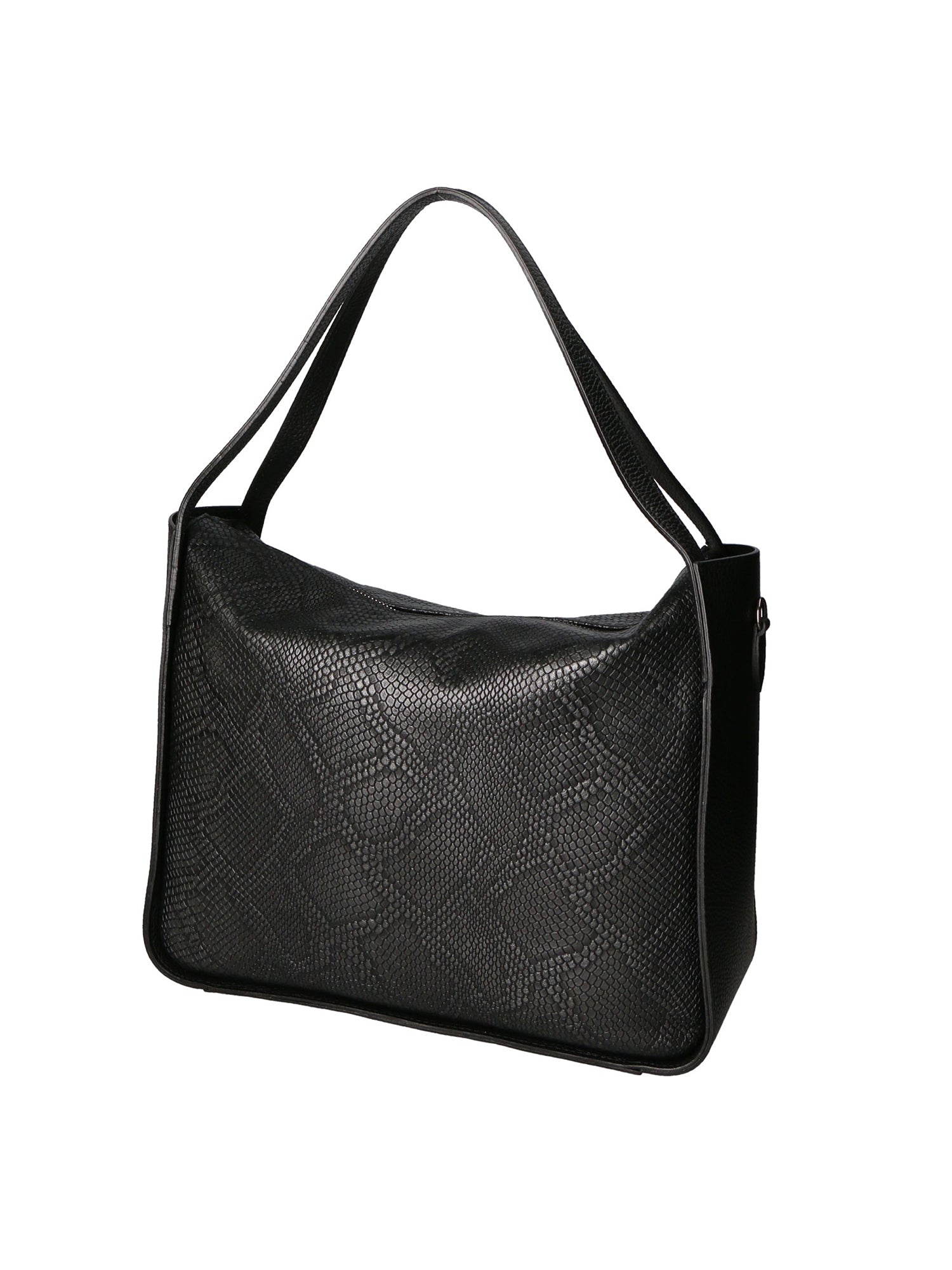 Aura Borsa a spalla da donna Vera pelle stampata lizard 05517-D28 NERO L022 NERO Gave Lux