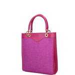 Borsa a mano da donna Misto pelle e tessuto 07149-D517 UVA Roberta Rossi