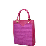 Borsa a mano da donna Misto pelle e tessuto 07149-D517 UVA Roberta Rossi