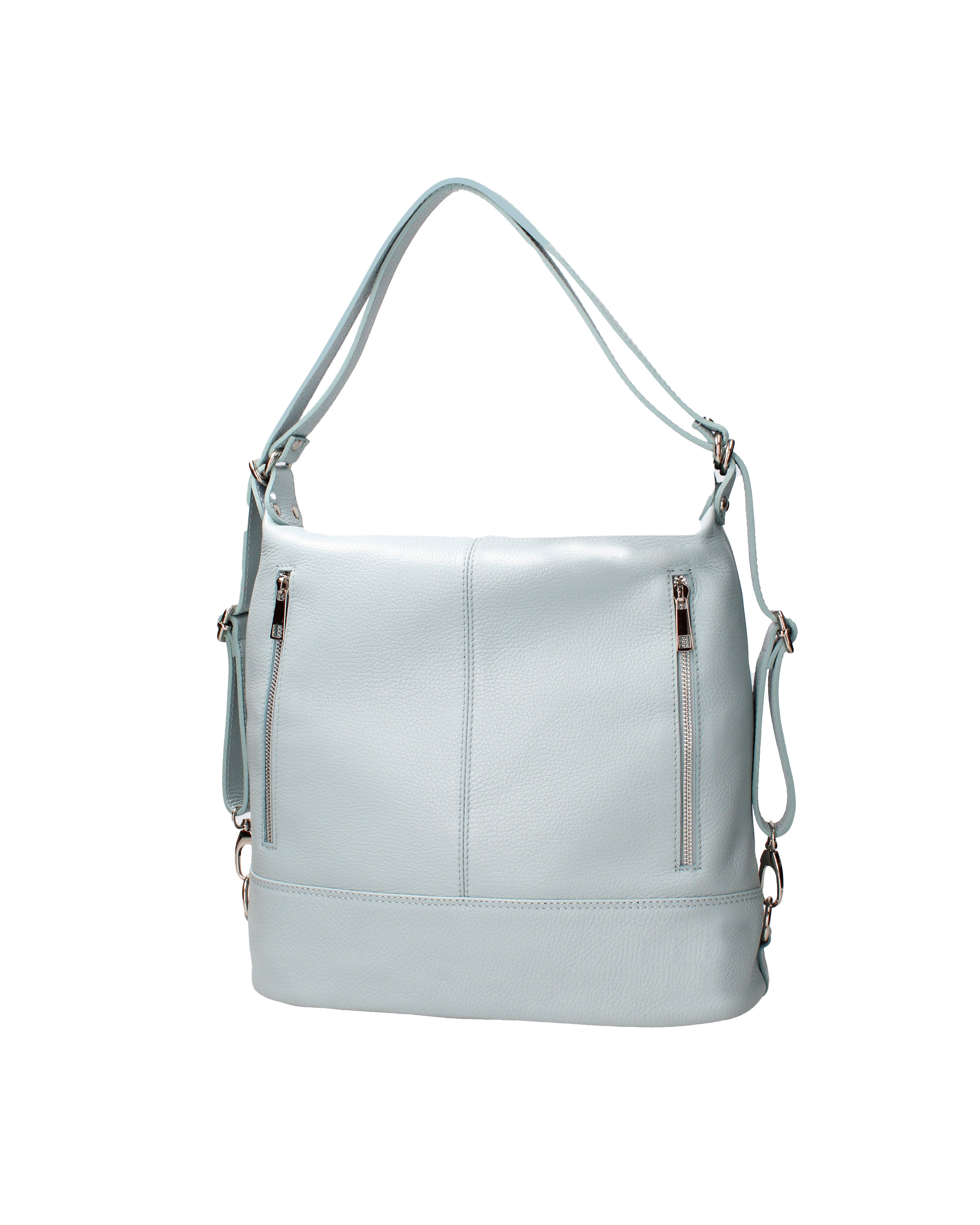 Vera pelle 07135-D92 CELESTE Borsa a spalla convertibile Anjelica Viola Castellani