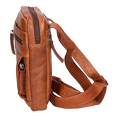 Borsa a tracolla unisex vera pelle 100% pelle di vacchetta SN5861347-TAN Santini Firenze