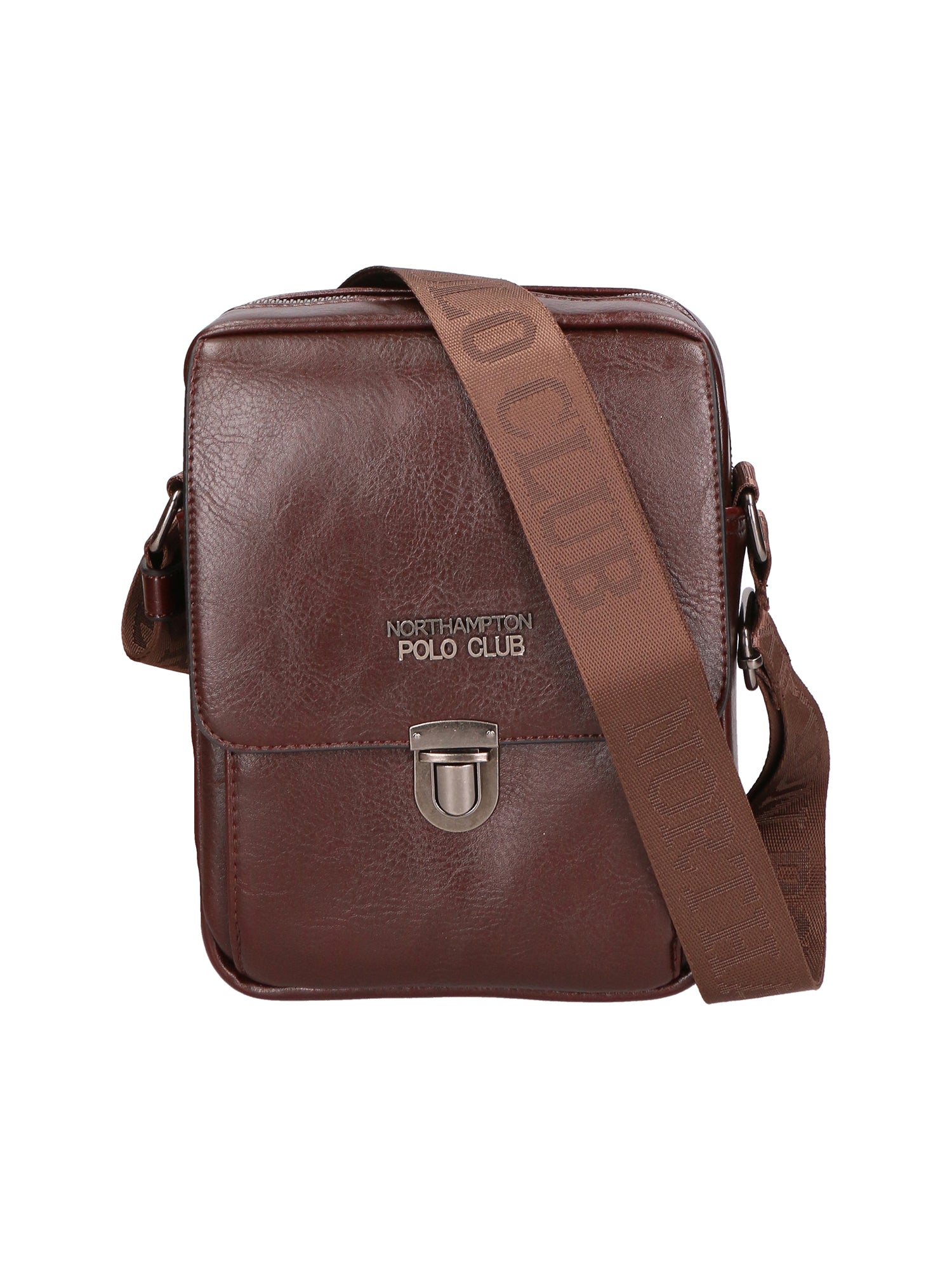 Borsa a tracolla uomo in pelle PU Casual PCL3078-COFFEE Northampton Polo Club