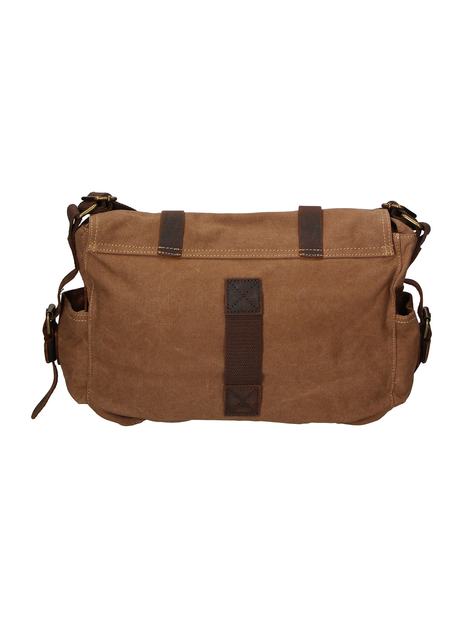 Melania Borsa a spalla unisex Canvas e vera pelle ZG3016-FANGO TAUPE Gave Lux