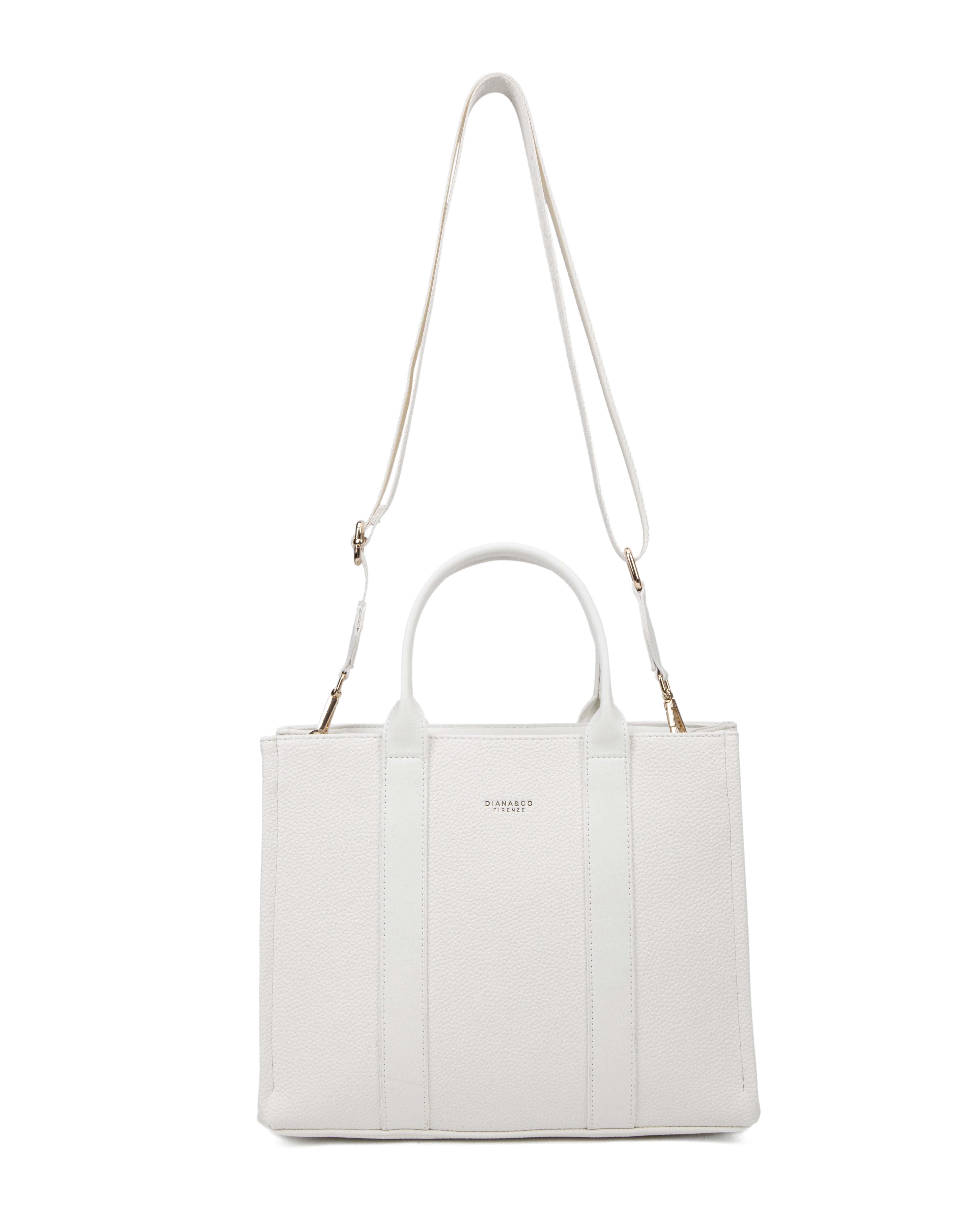 Borsa a mano da donna 100% pelle vegana PU 715-3PT-WHITE Diana&co
