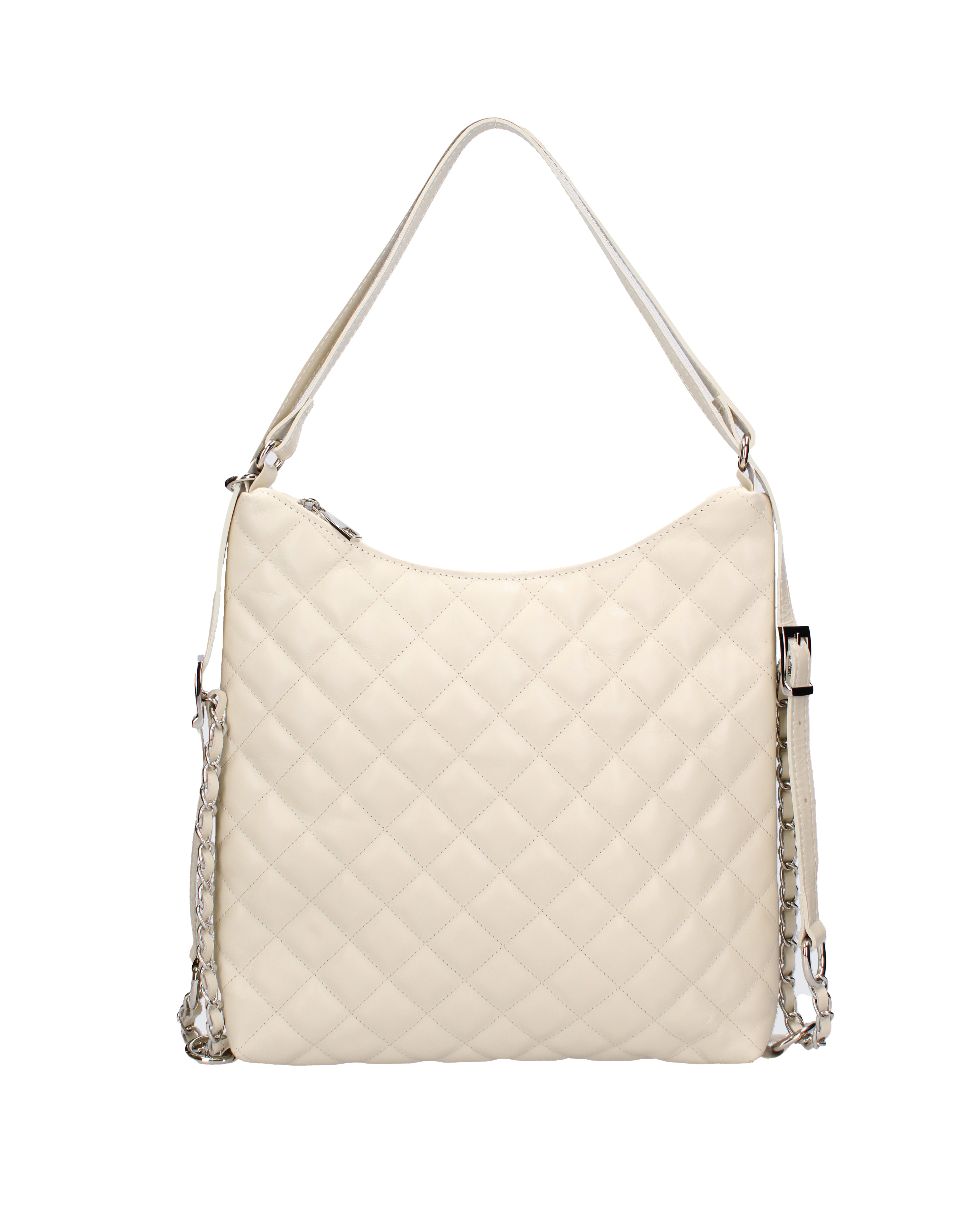 Borsa a spalla convertibile in zaino Vera pelle 07144-S37 LATTE Roberta Rossi