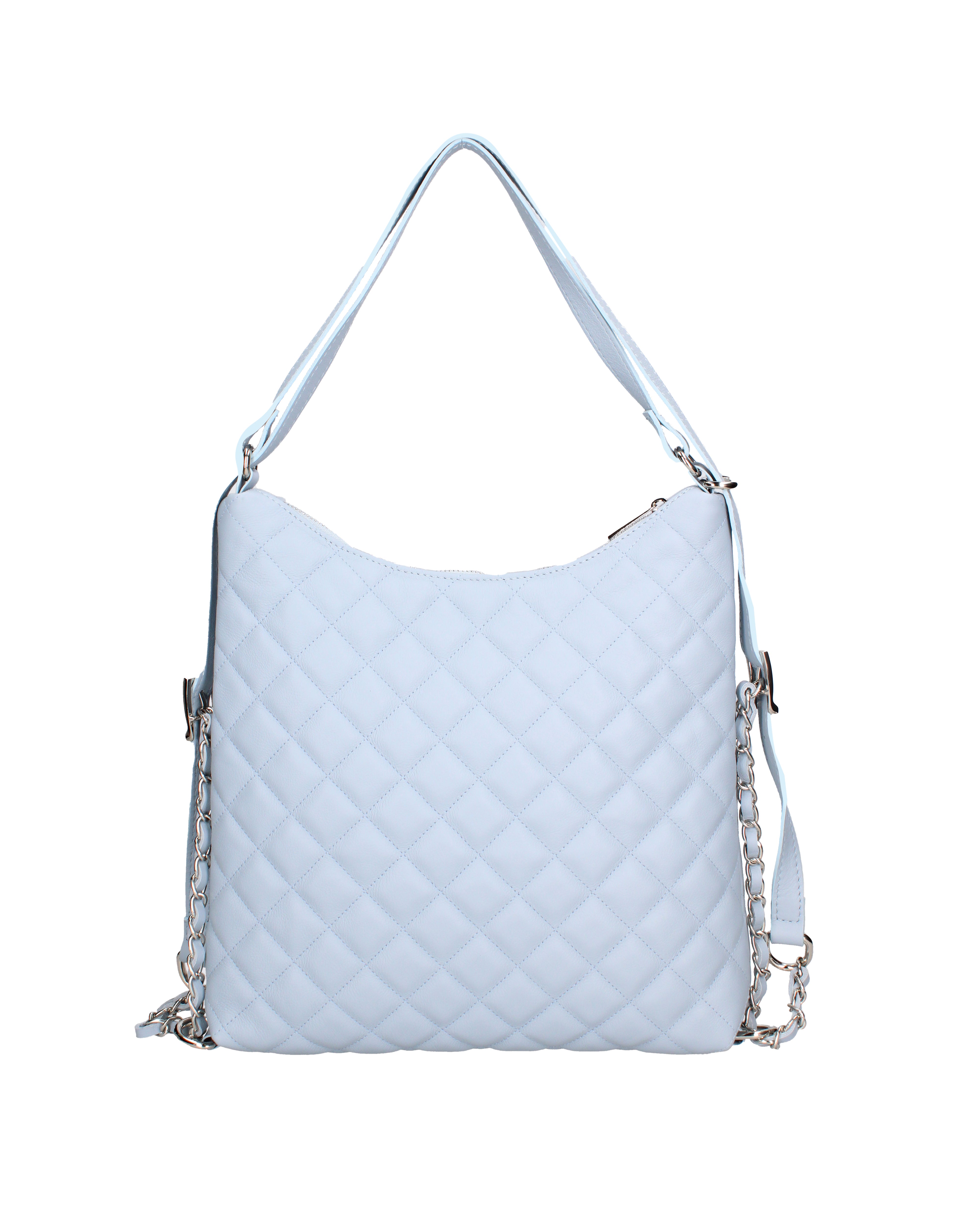 Borsa a spalla convertibile in zaino Vera pelle 07144-S92 CELESTE Roberta Rossi