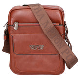 Borsa a tracolla uomo in pelle PU Casual PCL3082-COFFEE Northampton Polo Club