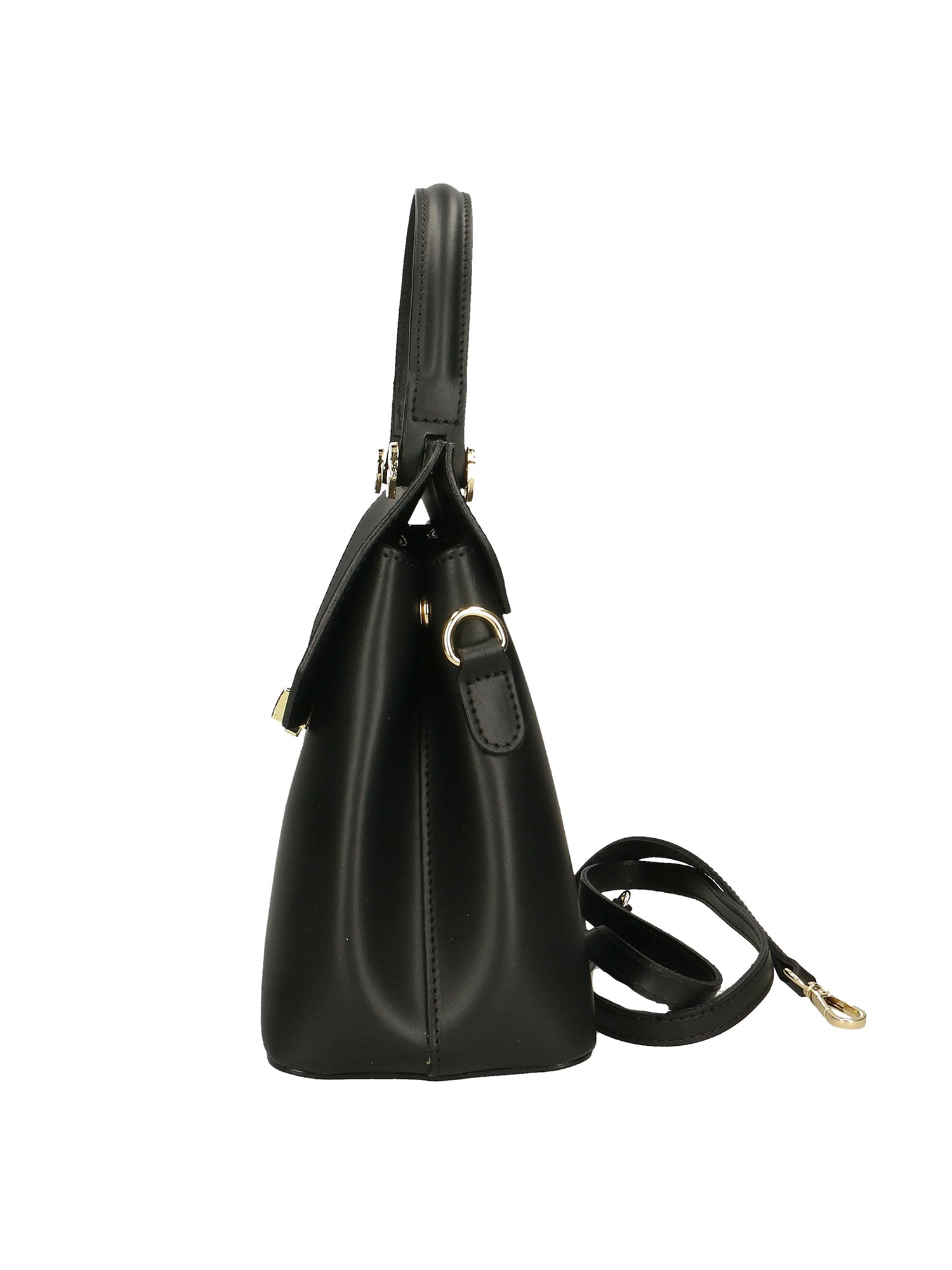 Borsa a mano da donna 100% vera pelle 7708-P218 NERO Gave Lux