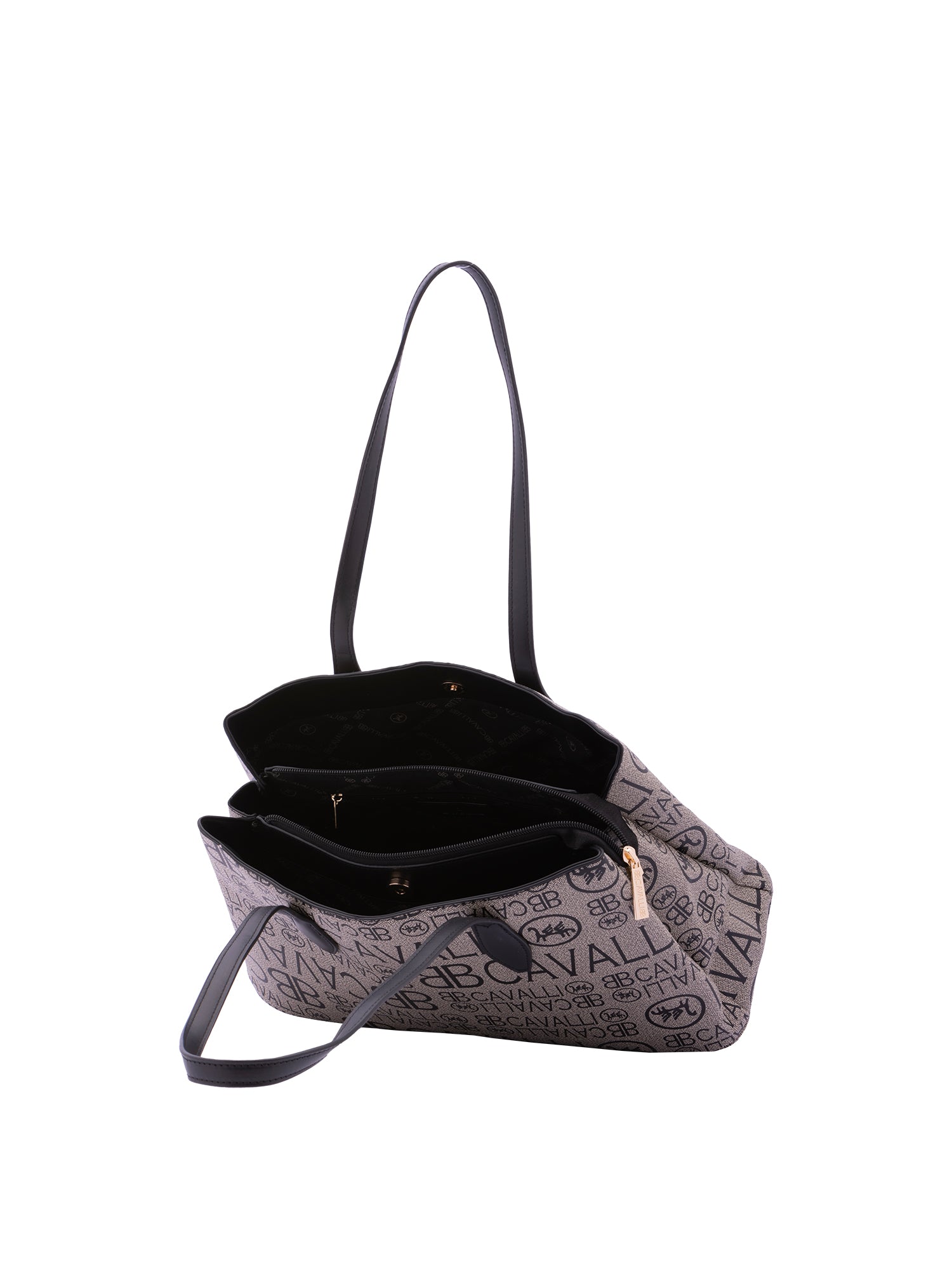 Borsa a spalla da donna Ecopelle BC1369-NERO BIANCO B Cavalli