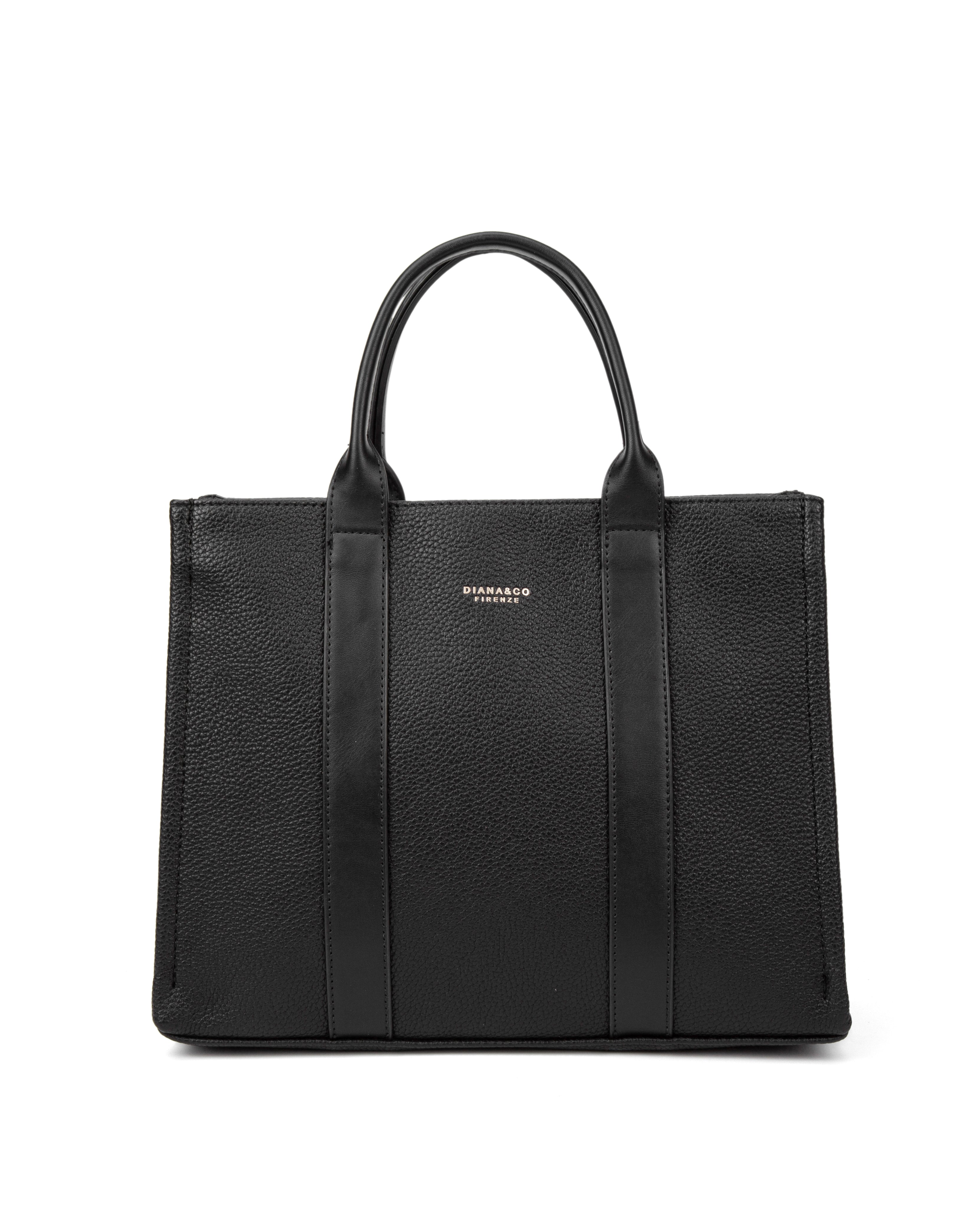Borsa a mano da donna 100% pelle vegana PU 715-3PT-BLACK Diana&co