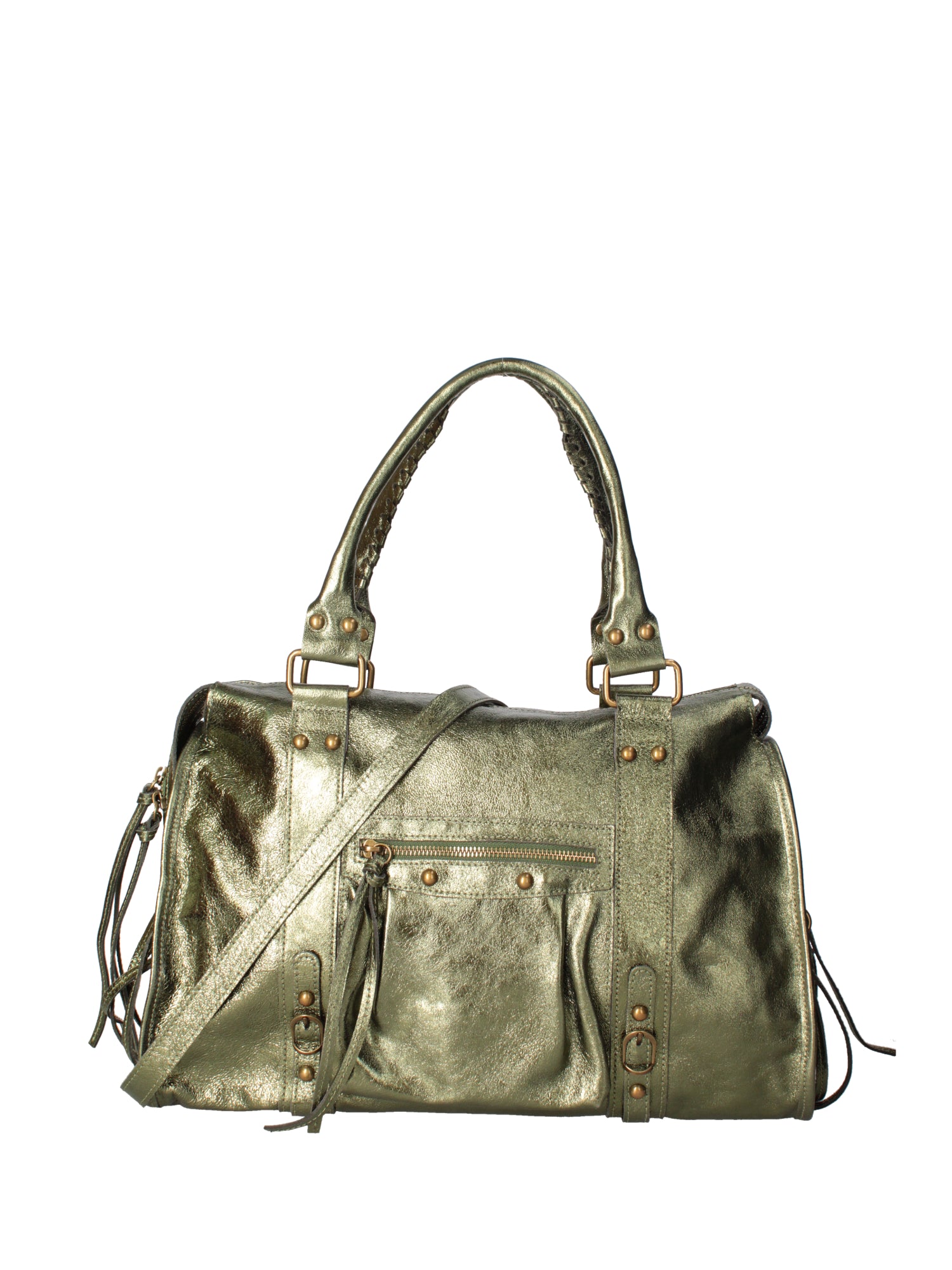 Novara Borsa a spalla da donna Vera pelle 06090 LM-L007 VERDE Gave Lux