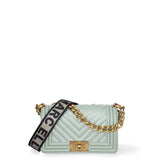 Borsa a mano da donna 100% Pvc FLAT-S 24-OLIVE - LIGHT OTTONE Marc Ellis