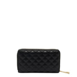 Portafoglio donna con zip Poliuretano vegano MILA-ZIPPER-ROUND-BLACK-OFF GOLD Marc Ellis