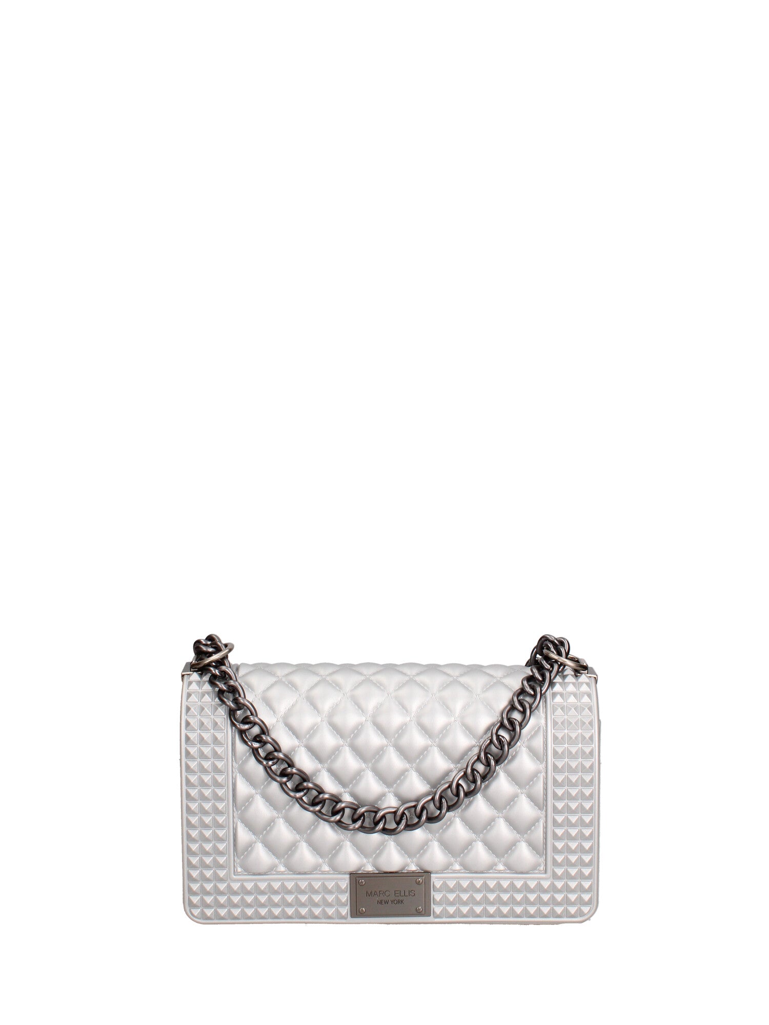 Borsa a mano donna 100% gomma FLAT PENKA M-GLACIER GRAY-SATIN CDF Marc Ellis
