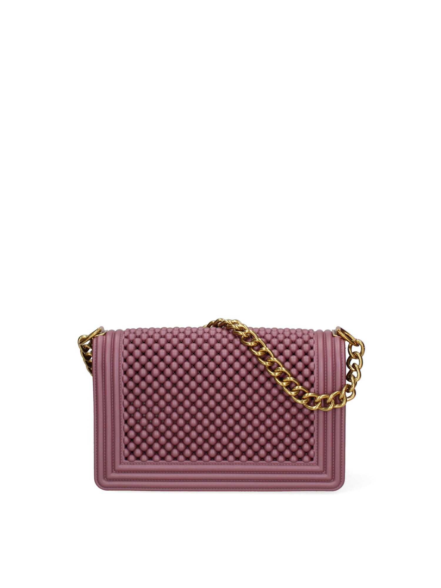 Borsa a mano da donna 100% Pvc FLAT-M-BALL 24-DARK MAUVE - LIGHT OTTONE Marc Ellis