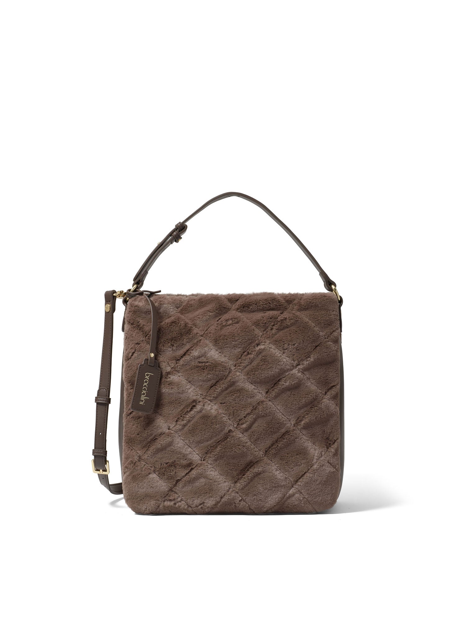 Elora Lux Borsa a spalla da donna Polyurethane + Polyester B16844-MARRONE Braccialini