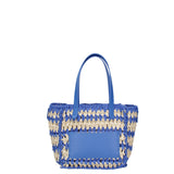 Borsa a mano da donna Paglia intrecciata 07382-BLUE G88A Viola Castellani