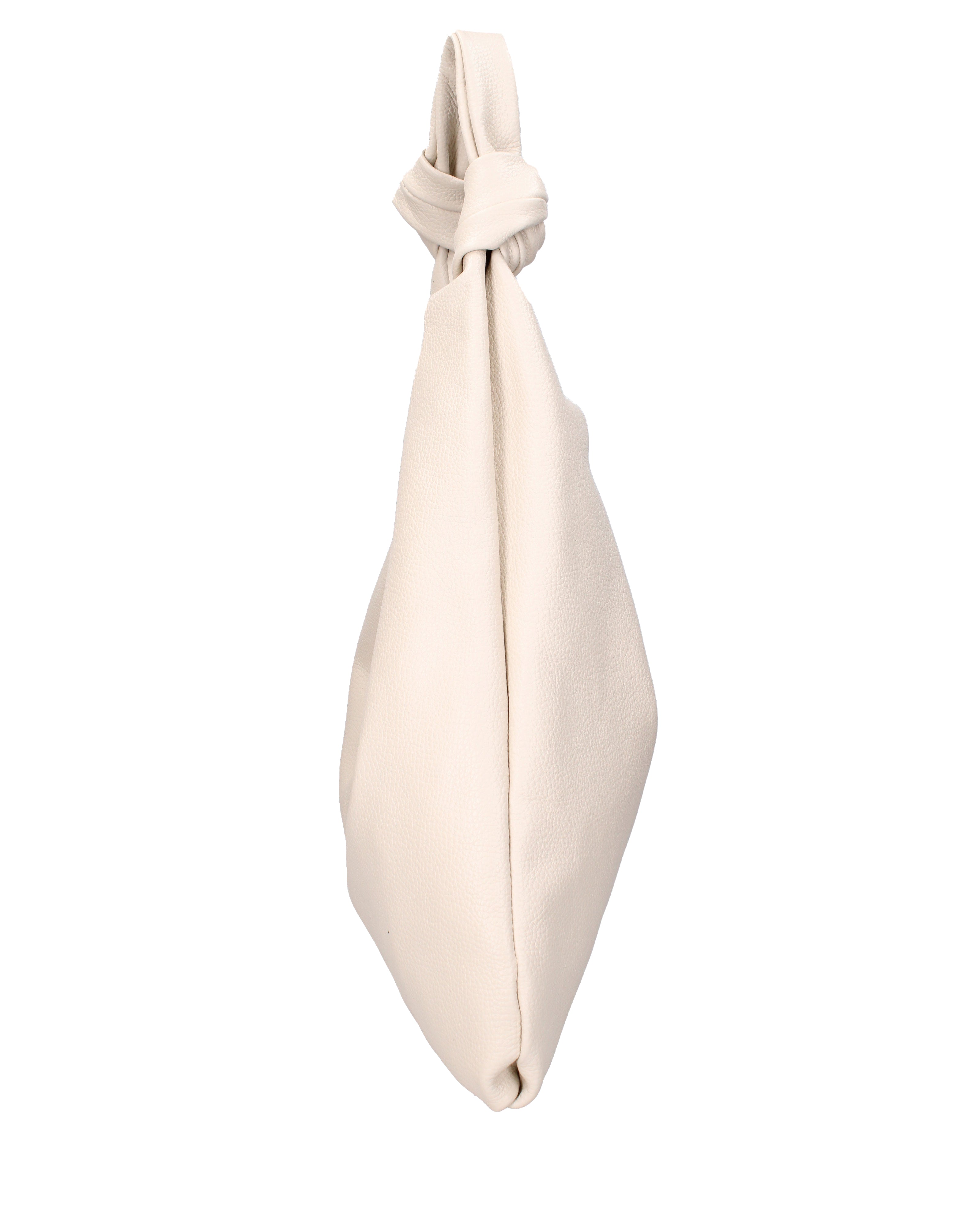 Borsa a spalla da donna 100% vera pelle 07156-D37 LATTE Viola Castellani