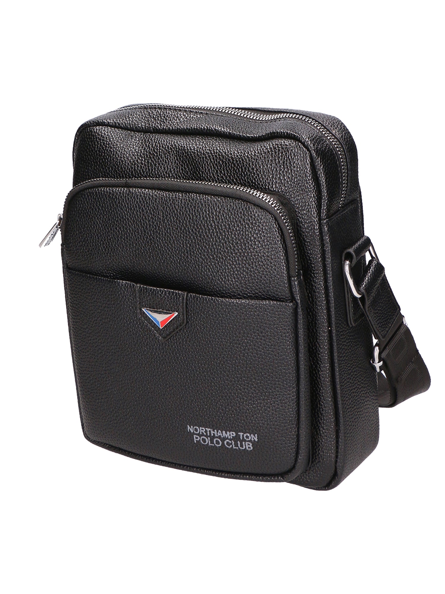 Borsa a tracolla uomo Pelle vegana PU PCL3026-BLACK Northampton Polo Club
