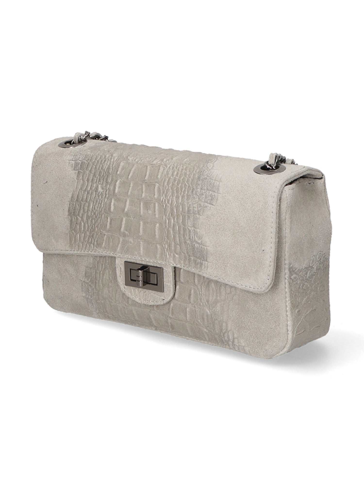 Edvige Borsa a spalla da donna Pelle Croco Stampata 80045-GRIGIO Gave Lux