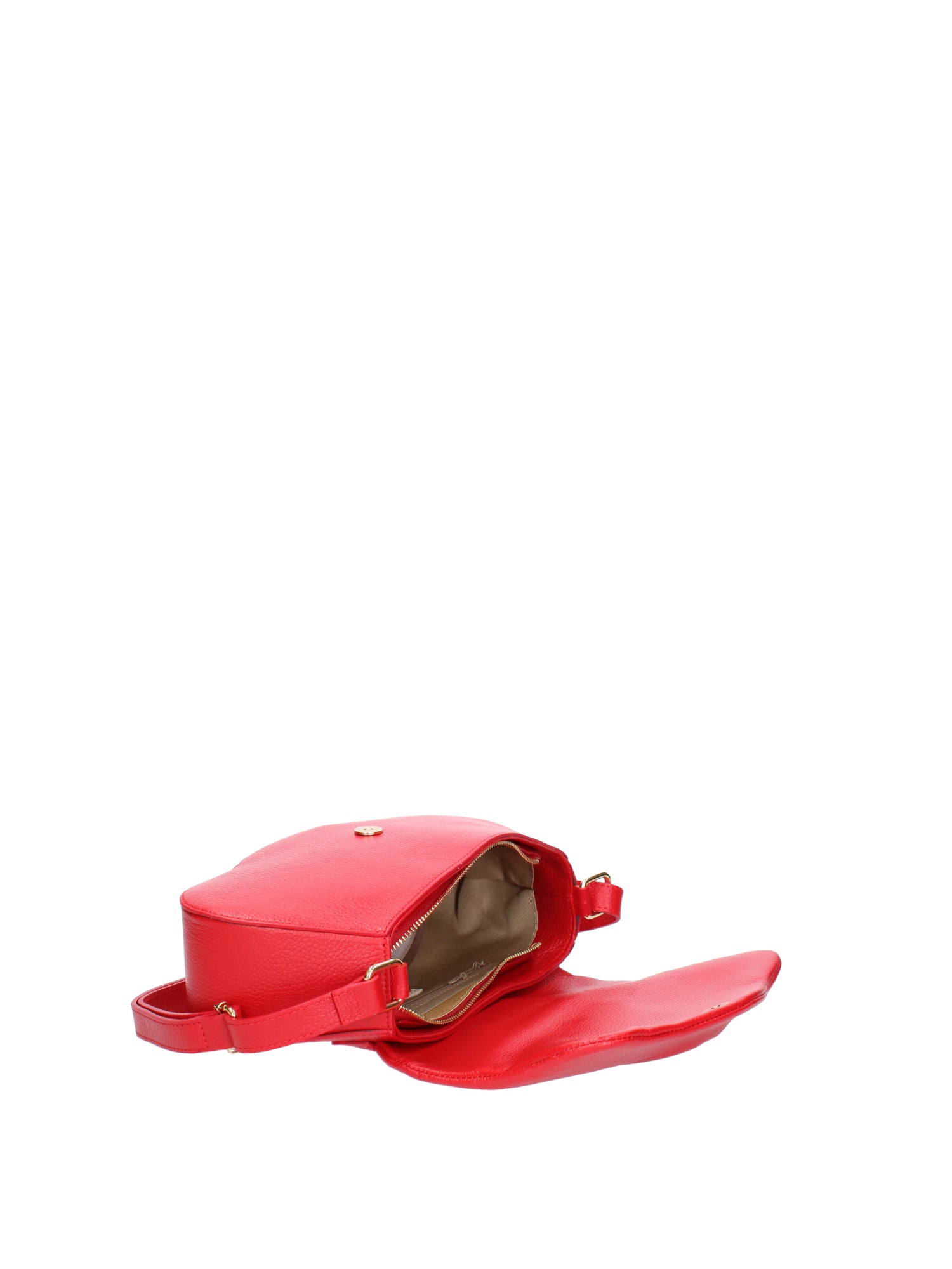 Borsa a spalla da donna Vera pelle 07152-D58 ROSSO FUOCO Viola Castellani