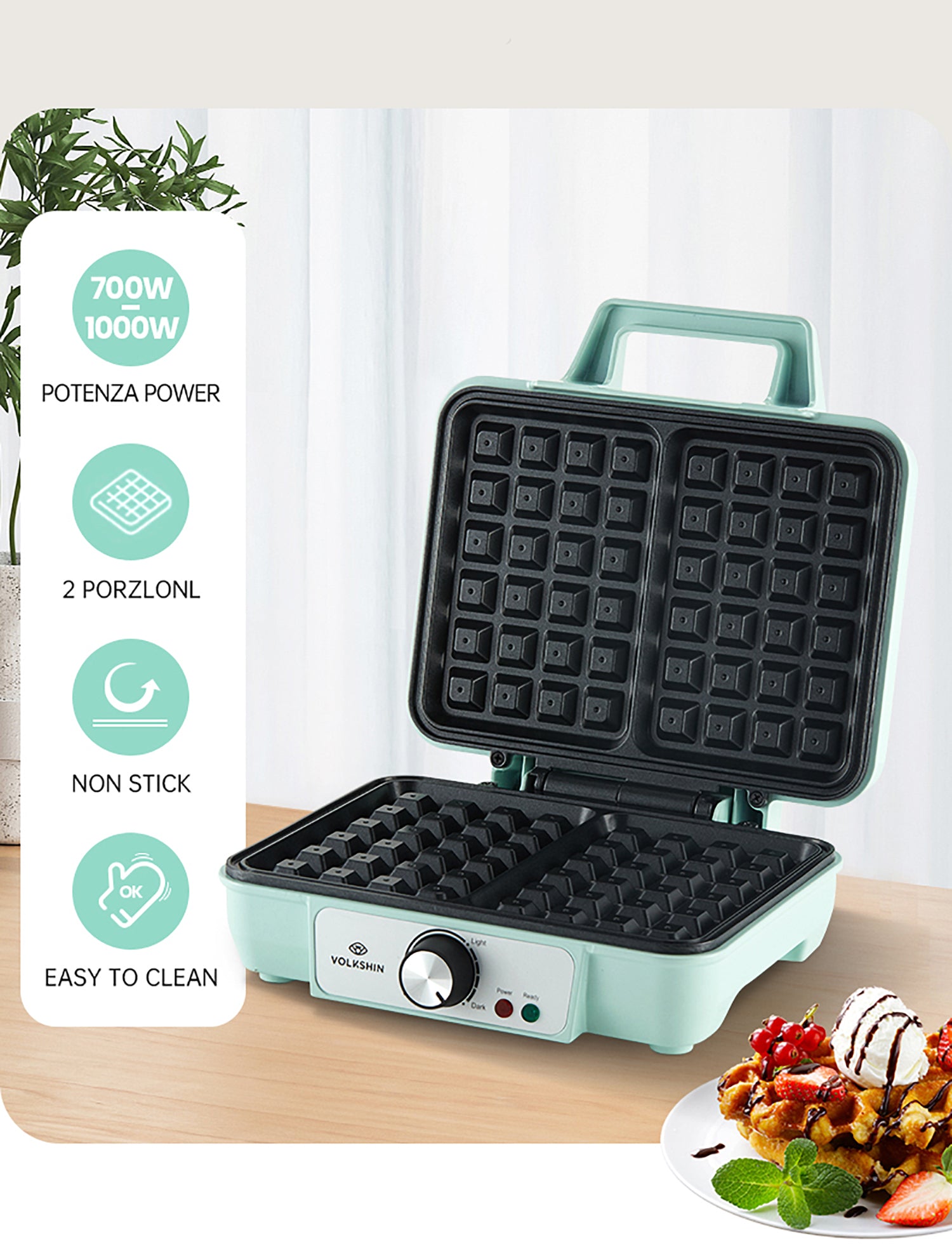 Macchina Per Waffle Plastica & Teflon Volkshin