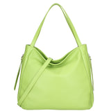 Borsa a spalla da donna Misto pelle e tessuto 07155-D12 VERDE Roberta Rossi
