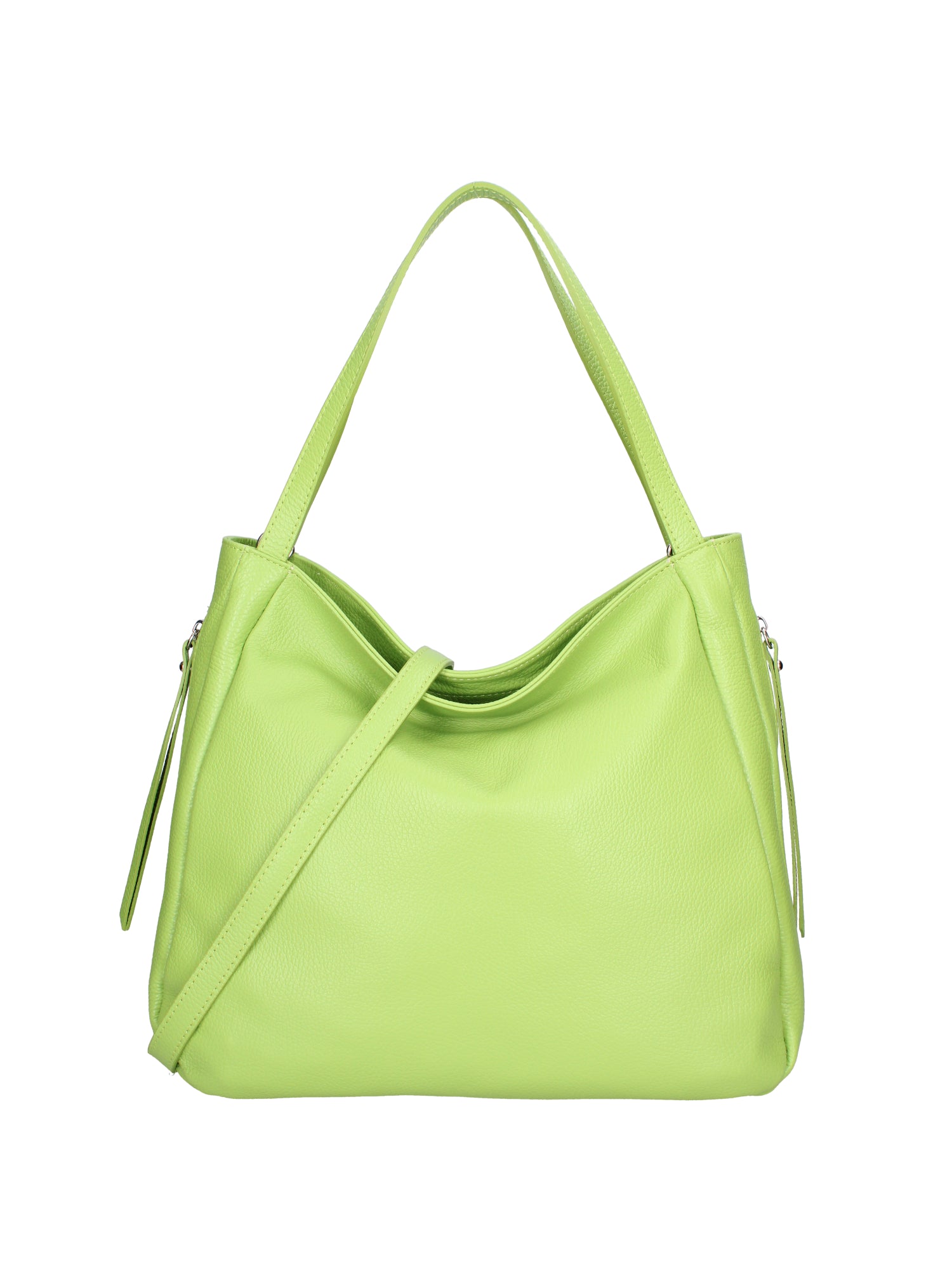 Borsa a spalla da donna Misto pelle e tessuto 07155-D12 VERDE Roberta Rossi
