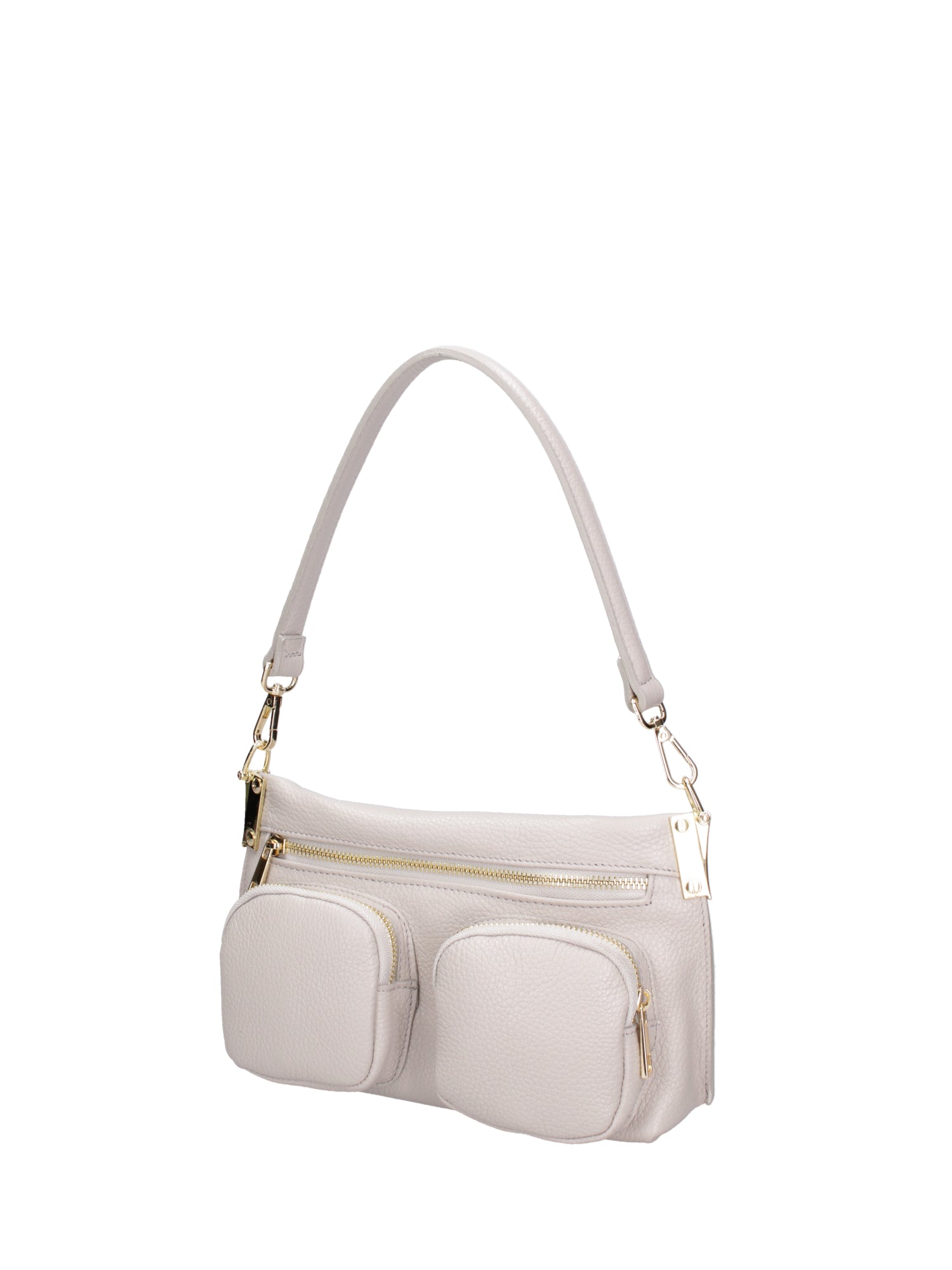 Borsa a spalla da donna Vera pelle 07147-D86 GRIGIO PERLA Roberta Rossi