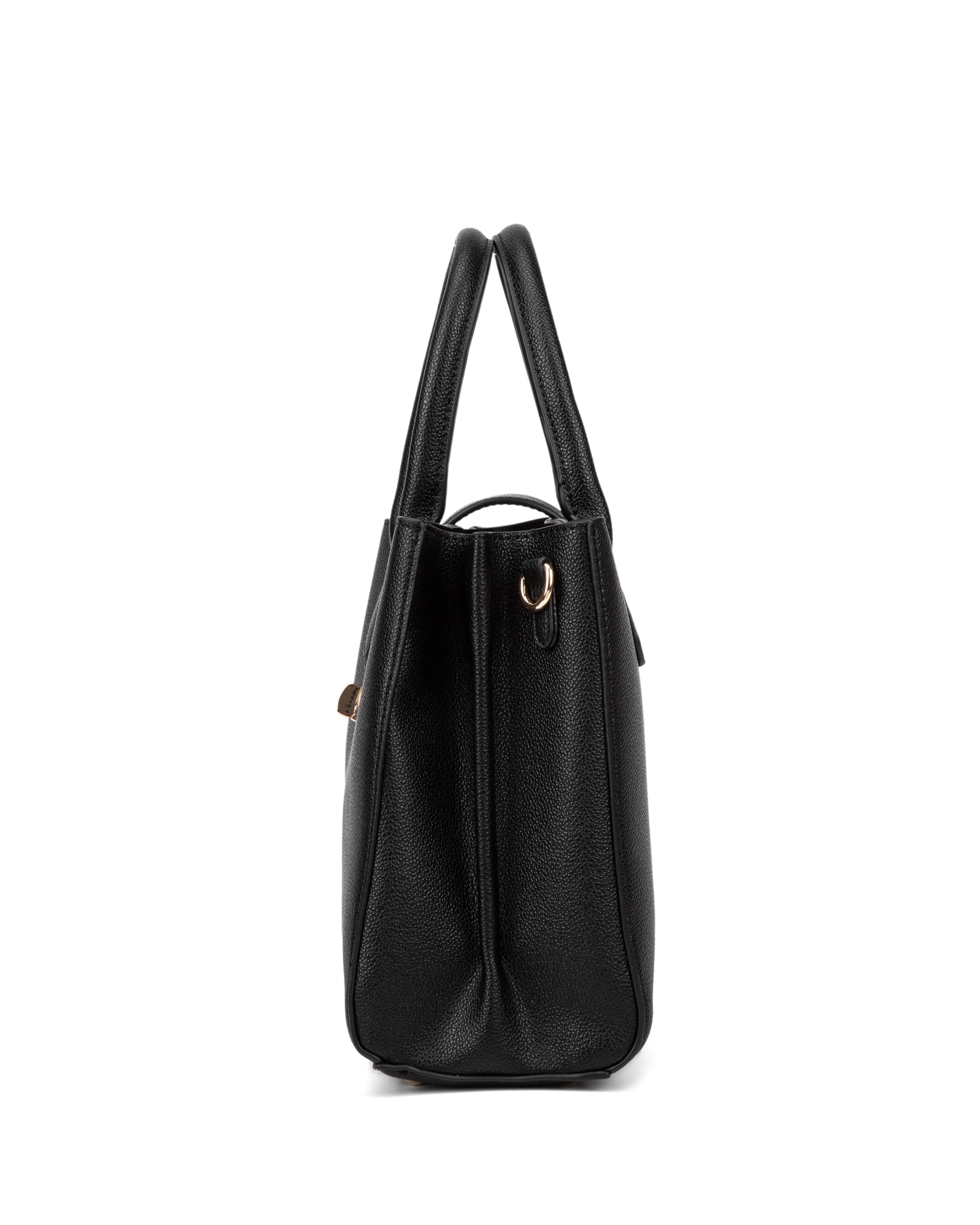 Borsa a mano da donna 100% pelle vegana PU 712-2PT-BLACK Diana&co