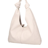 Borsa a spalla da donna 100% vera pelle 07156-D37 LATTE Viola Castellani