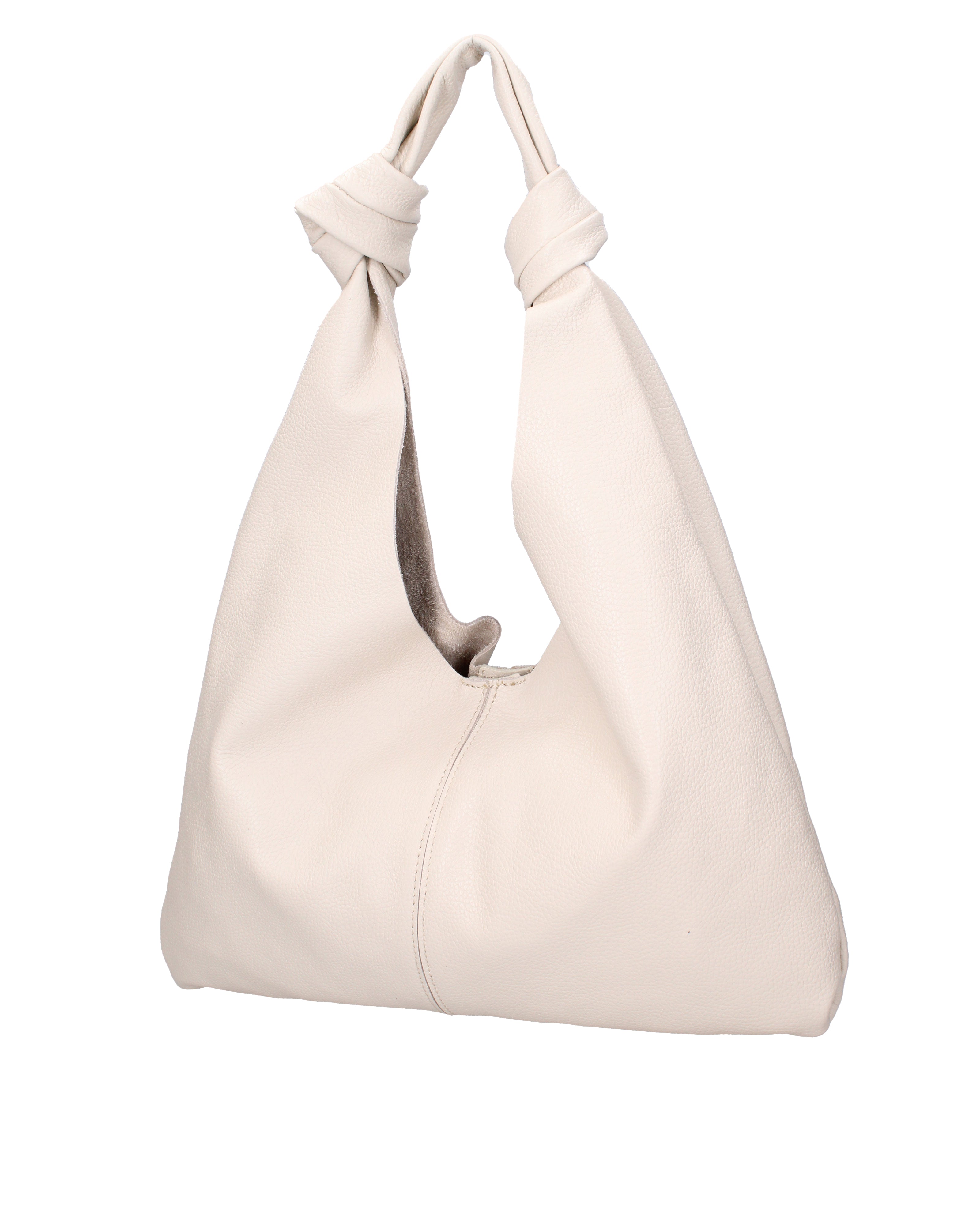 Borsa a spalla da donna 100% vera pelle 07156-D37 LATTE Viola Castellani